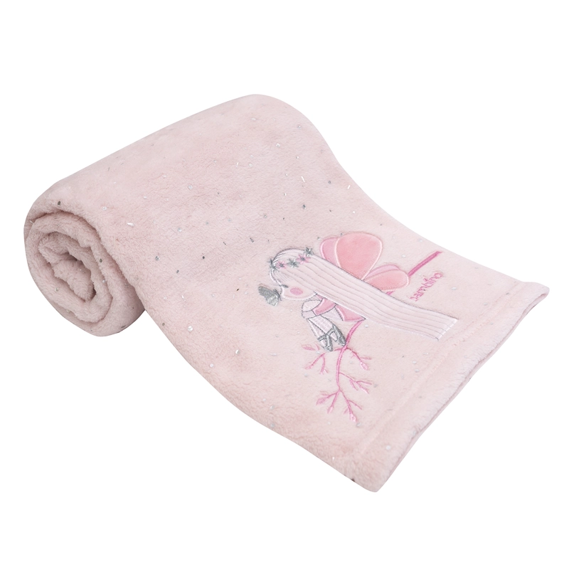 FRAZADA DE CORAL PLUSH ROSADO HADA NIÑA - 2