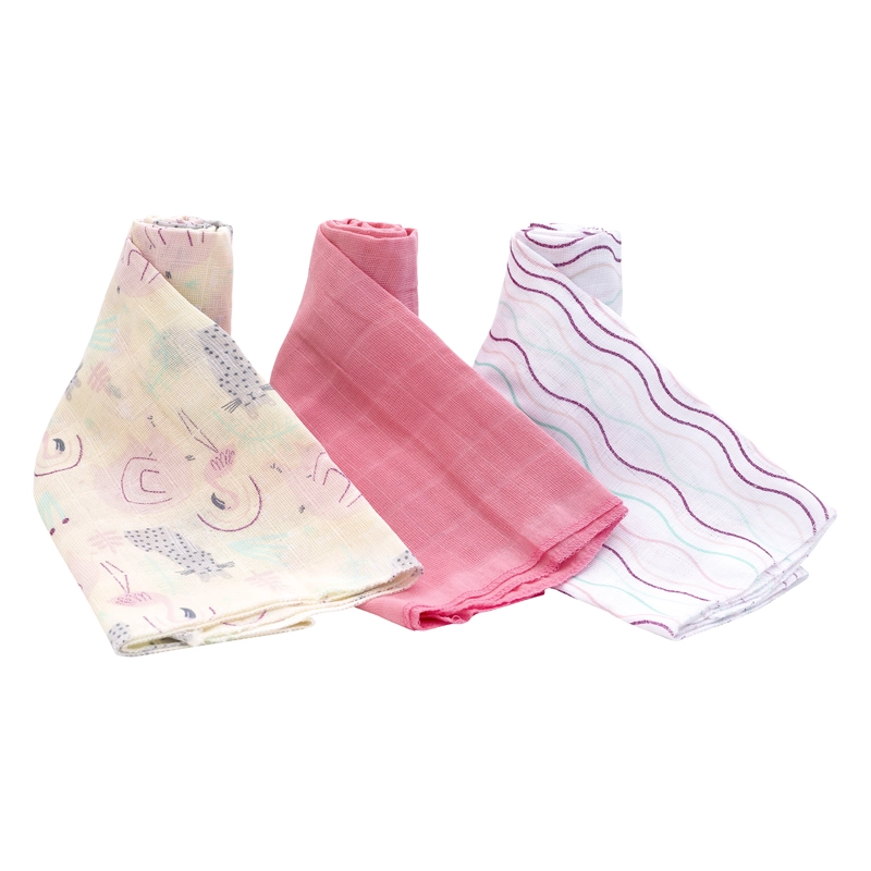 SET 3 PAÑALES ALGODÓN NIÑA BAMBINO FUCSIA TUTO CHITA - 2