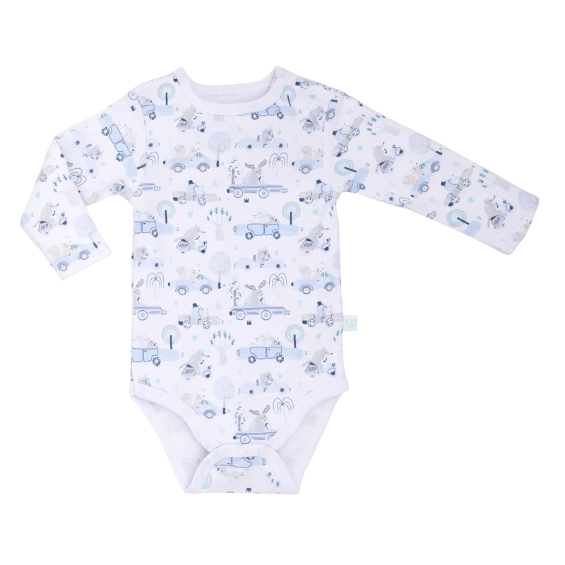 PACK 2 BODY ALGODON NIÑO BAMBINO AZUL MANGA LARGA ZORRO 12 18 MESES - 4