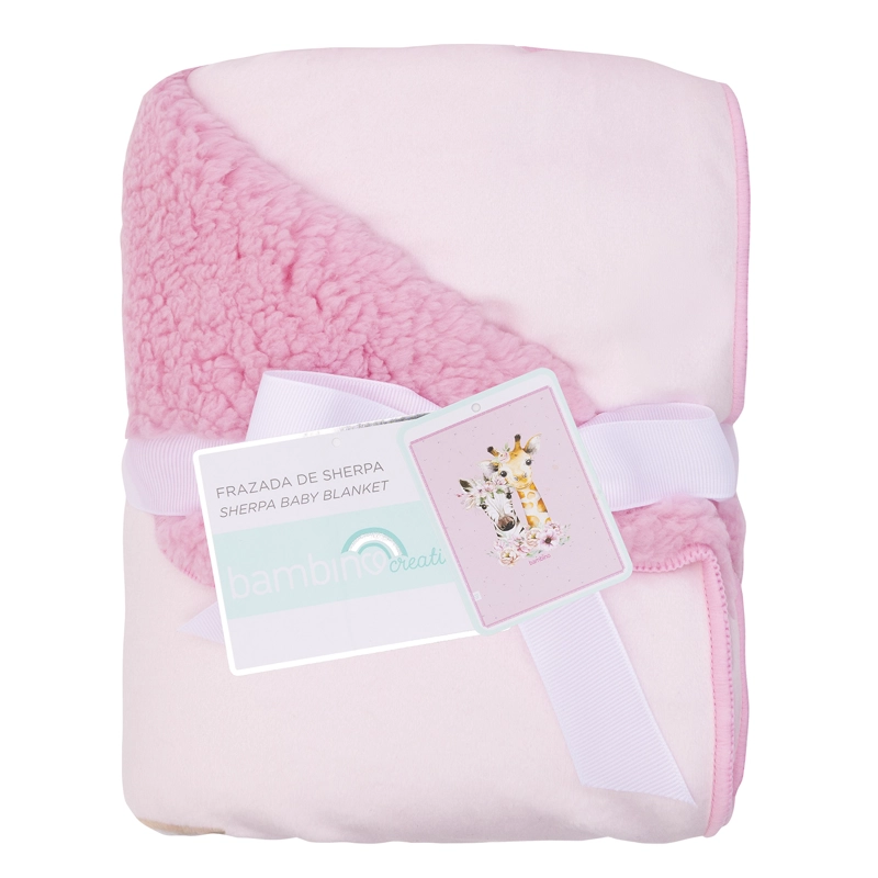 FRAZADA DE SHERPA FUCSIA ANIMALES NIÑA - 1