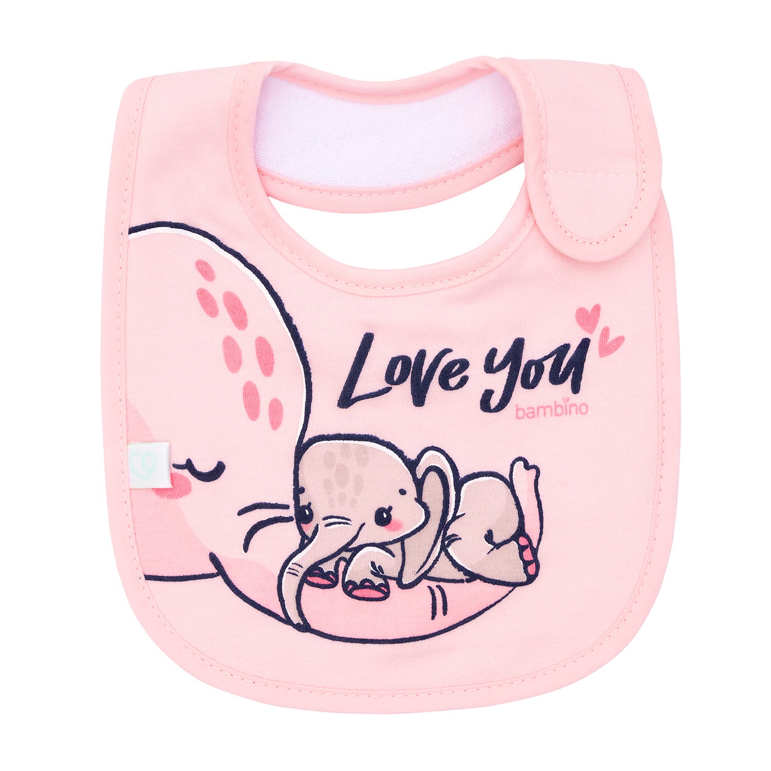 BABERO BAMBINO ALGODÓN IMPERMEABLE ELEFANTES NIÑA ROSADO - 2