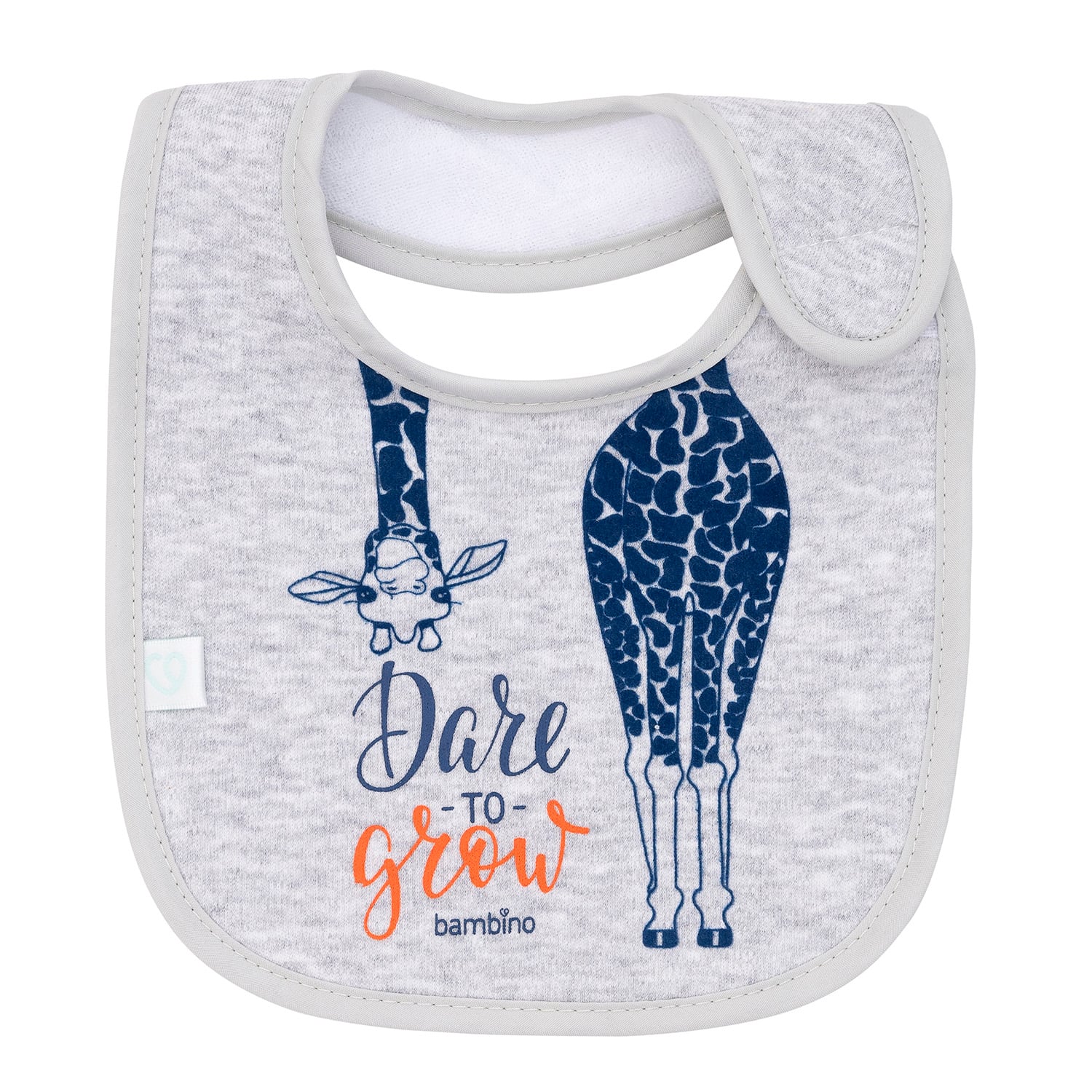 BABERO BAMBINO ALGODÓN IMPERMEABLE JIRAFA NIÑO GRIS - 2