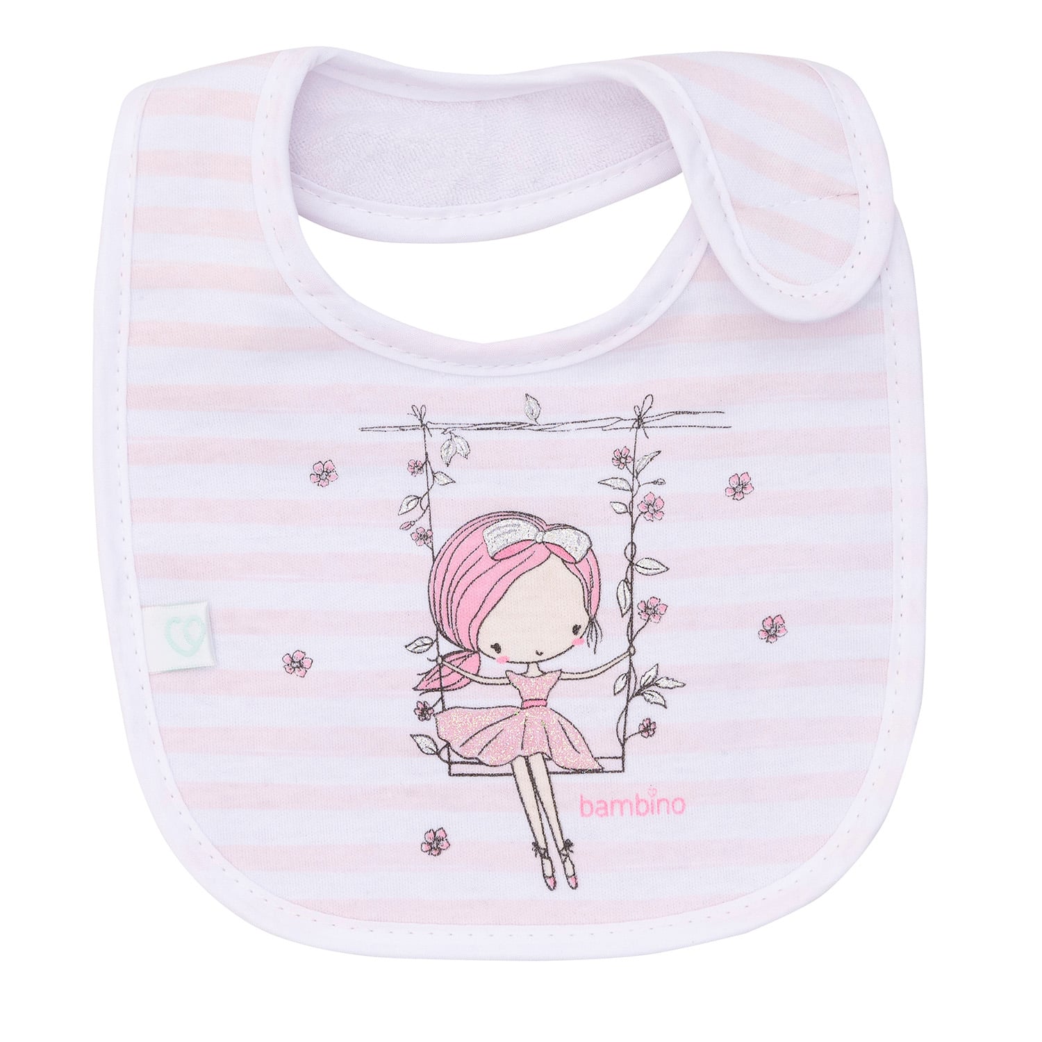 BABERO BAMBINO ALGODÓN IMPERMEABLE NIÑA RAYAS NIÑA BLANCO - 1
