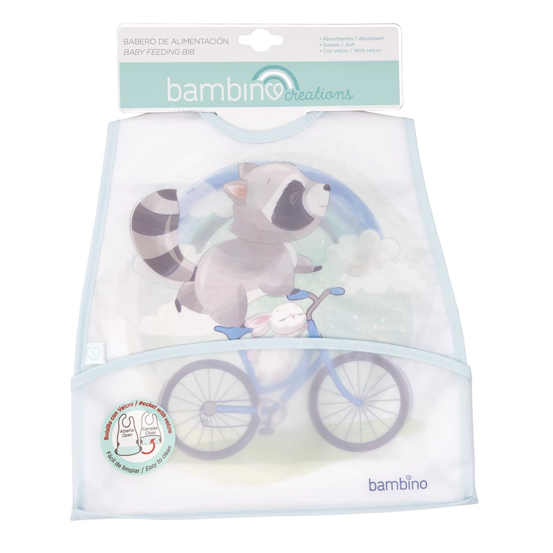 BABERO BAMBINO ALIMENTACIÓN MAPACHE NIÑO CELESTE - 1