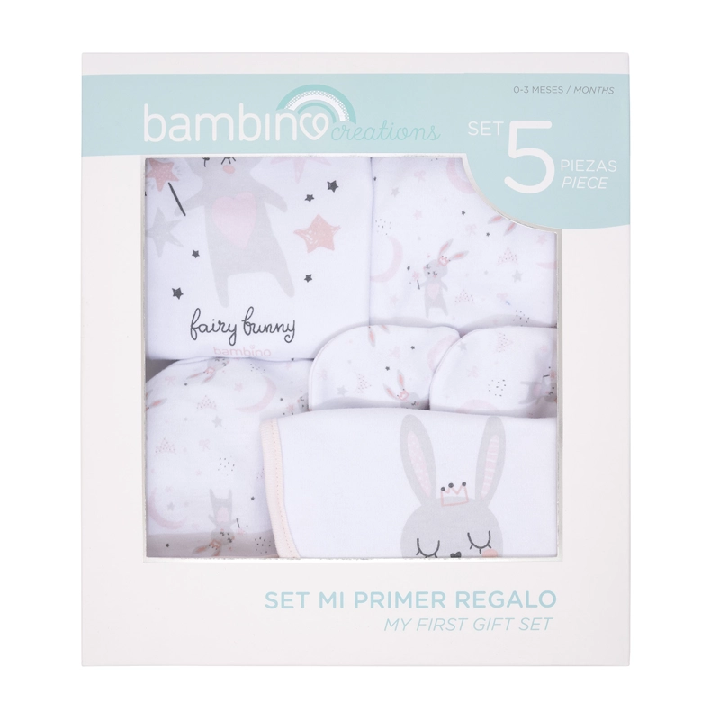 BABY GIFT BAMBINO SET 5 PIEZAS BLANCO OVEJAS NIÑA - 1