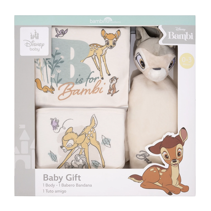 SET 3 PIEZAS BABY GIFT BEIGE BAMBI UNISEX 9 - 12 MESES - 1