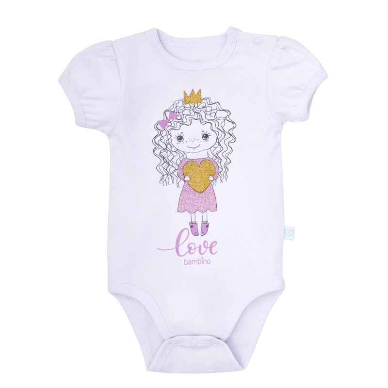 SET 2 BODYS MANGA CORTA ROSADO PRINCESA NIÑA 0 - 3 MESES - 3