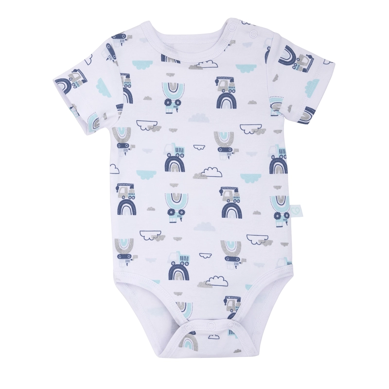 SET 2 BODYS MANGA CORTA GRIS TRANSPORTES NIÑO 12-18 MESES - 4