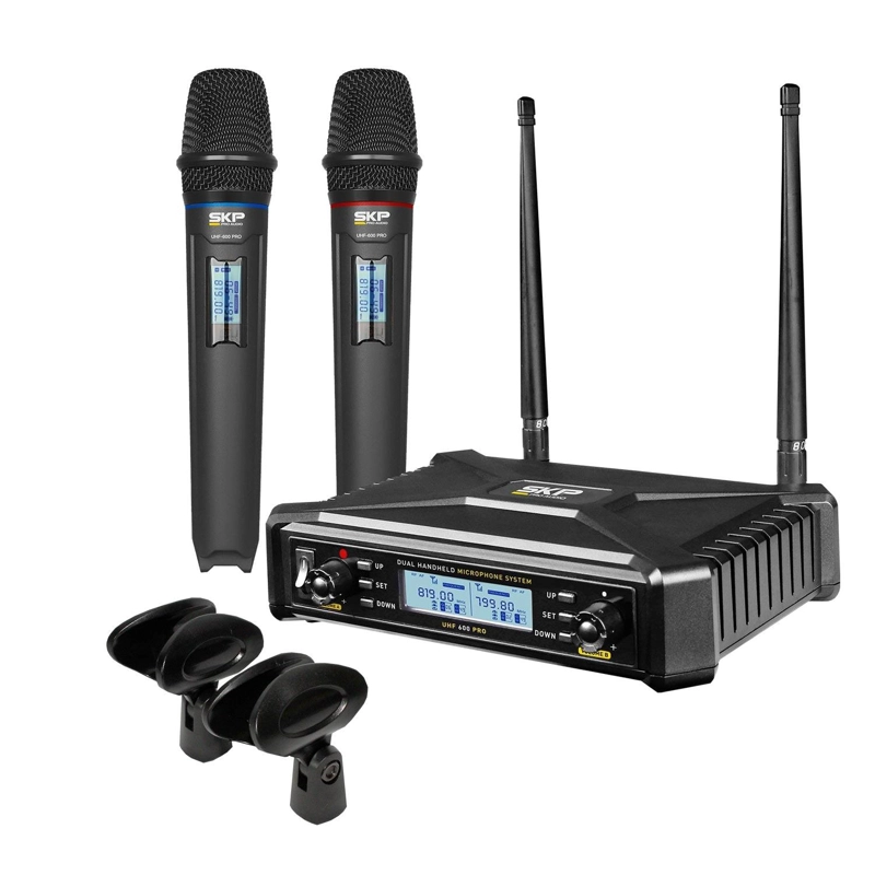 MICRÓFONO SKP UHF 600 PRO INALÁMBRICO DOBLE - 1