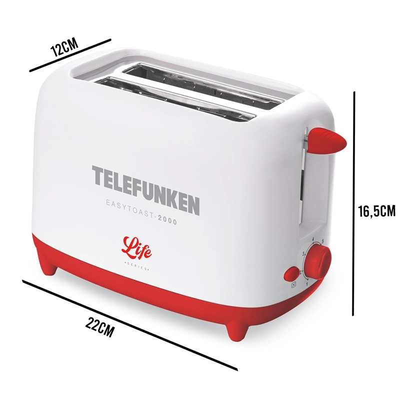 TOSTADOR TELEFUNKEN EASYTOAST 2000 ELÉCTRICO 2 REBANADAS - 5