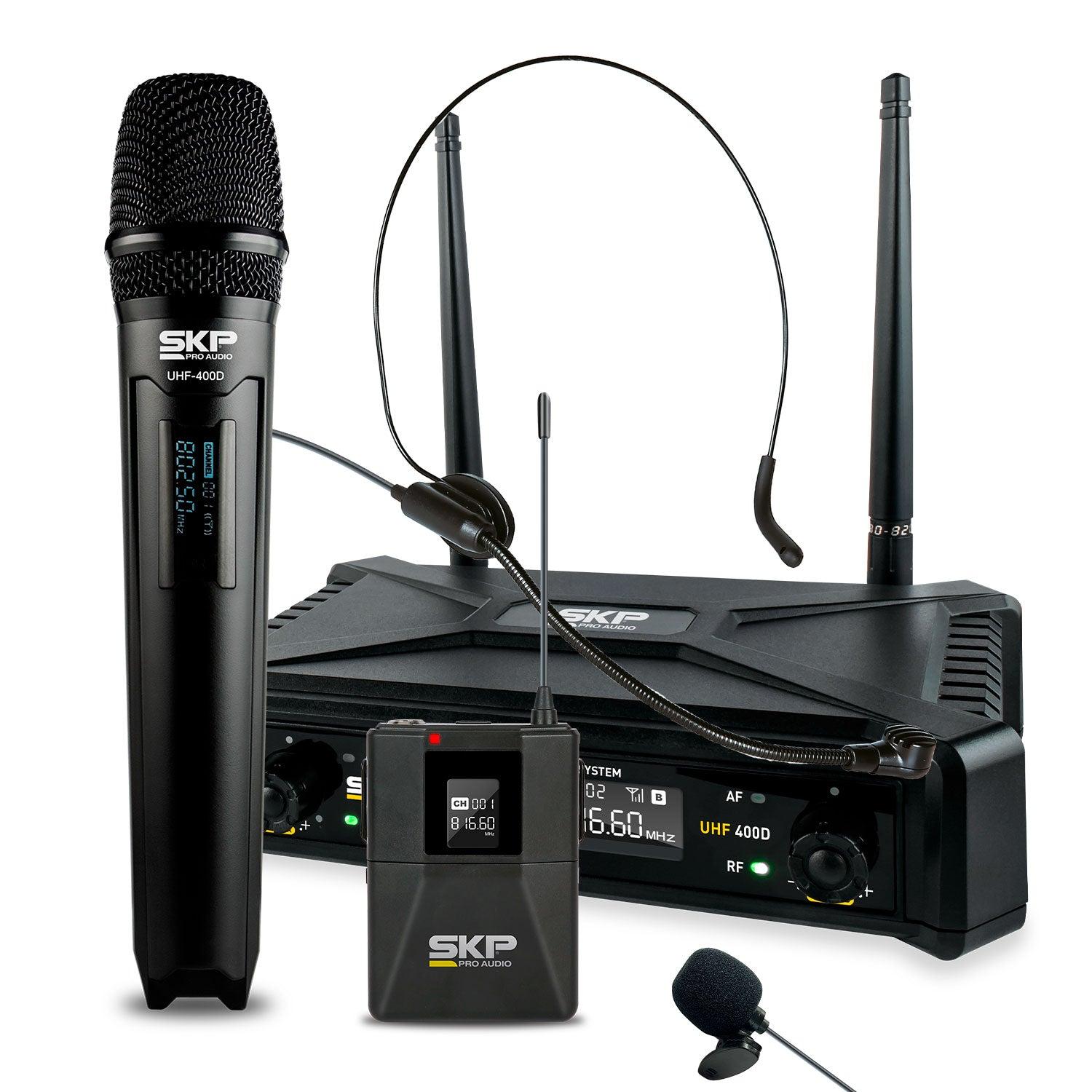 KIT MICRÓFONO SKP UHF 400D INALÁMBRICO - 1