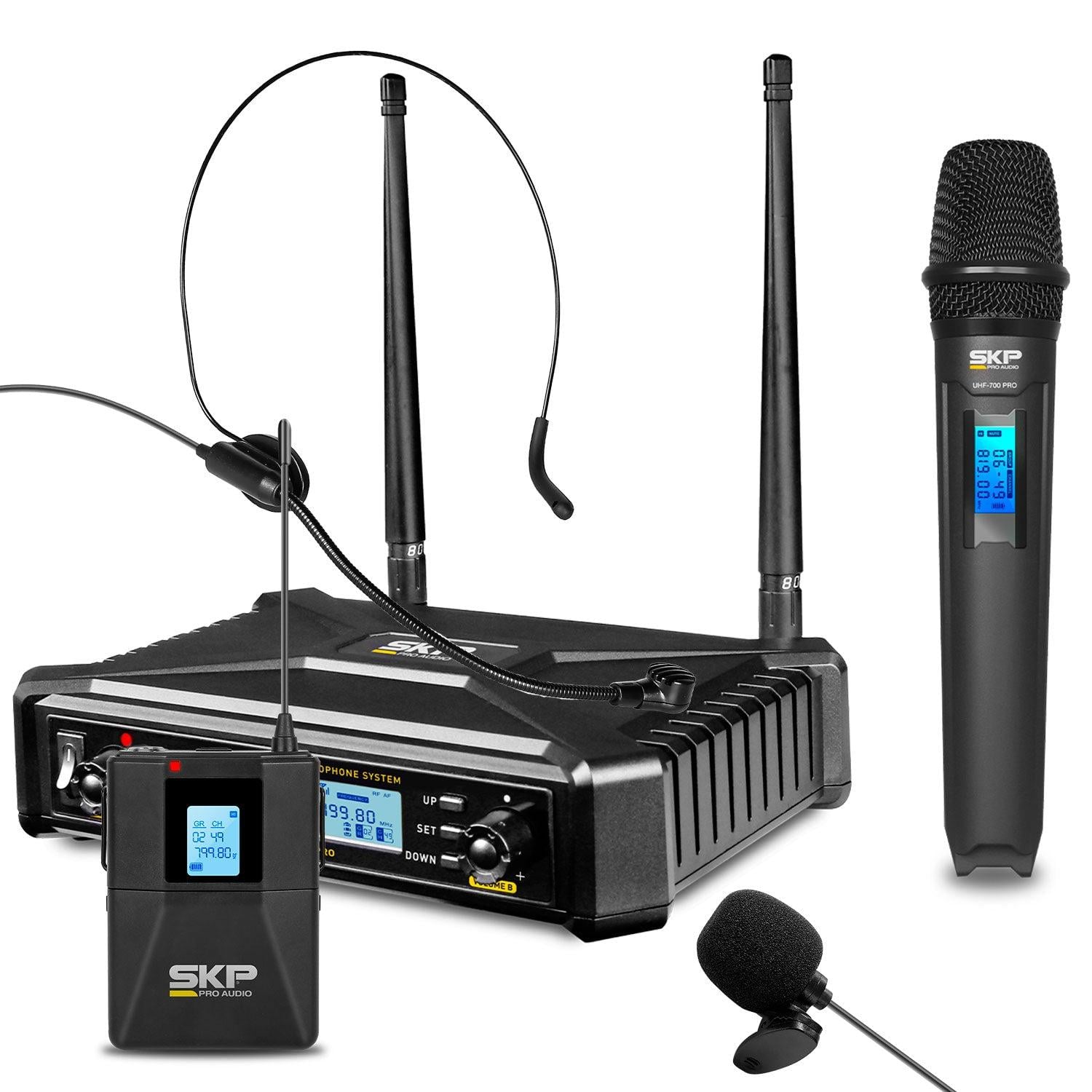 KIT MICRÓFONO SKP UHF 700 PRO INALÁMBRICO MULTIFREC. UHF 700PRO - 1