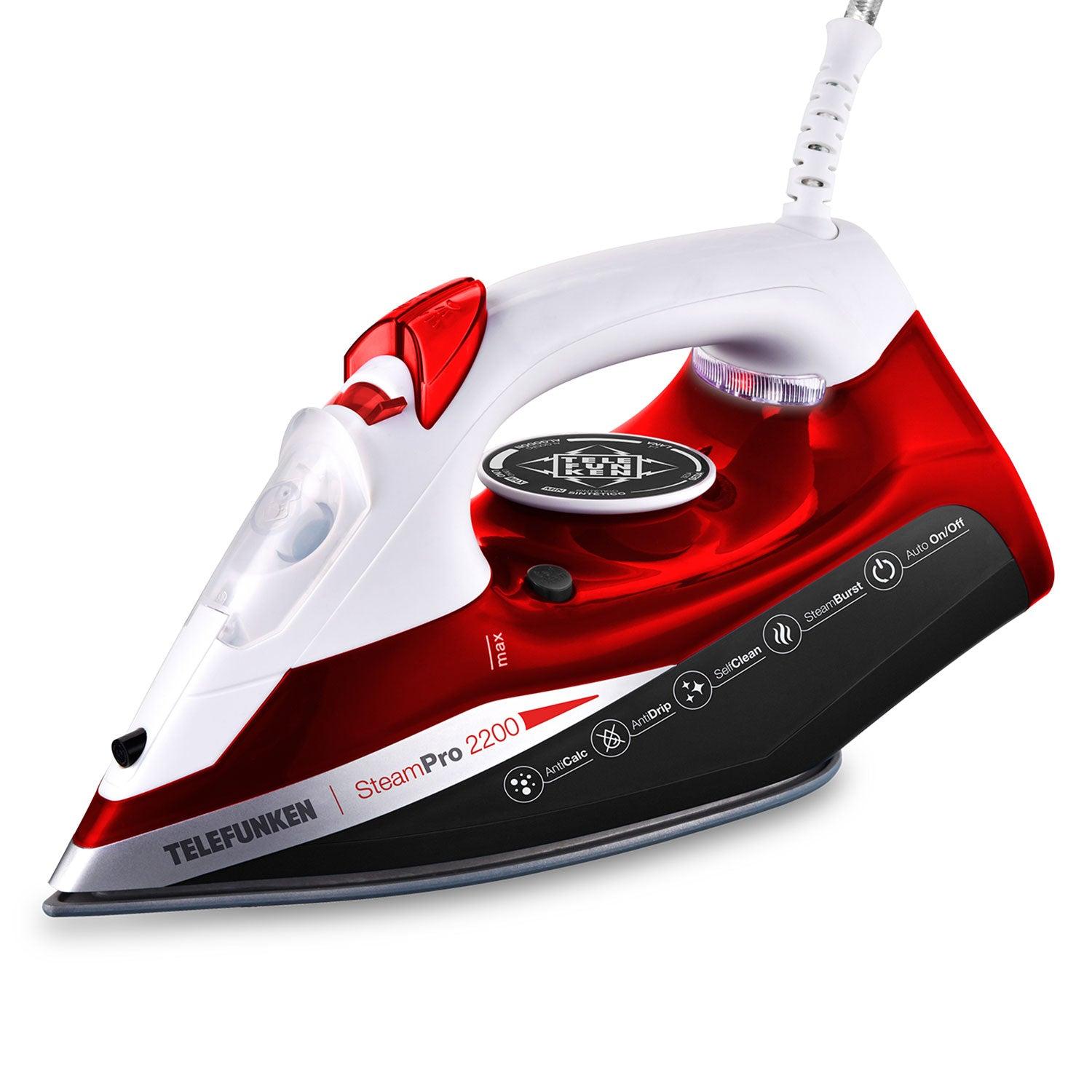PLANCHA A VAPOR CON PLACA DE CERAMICA ROJO - 1