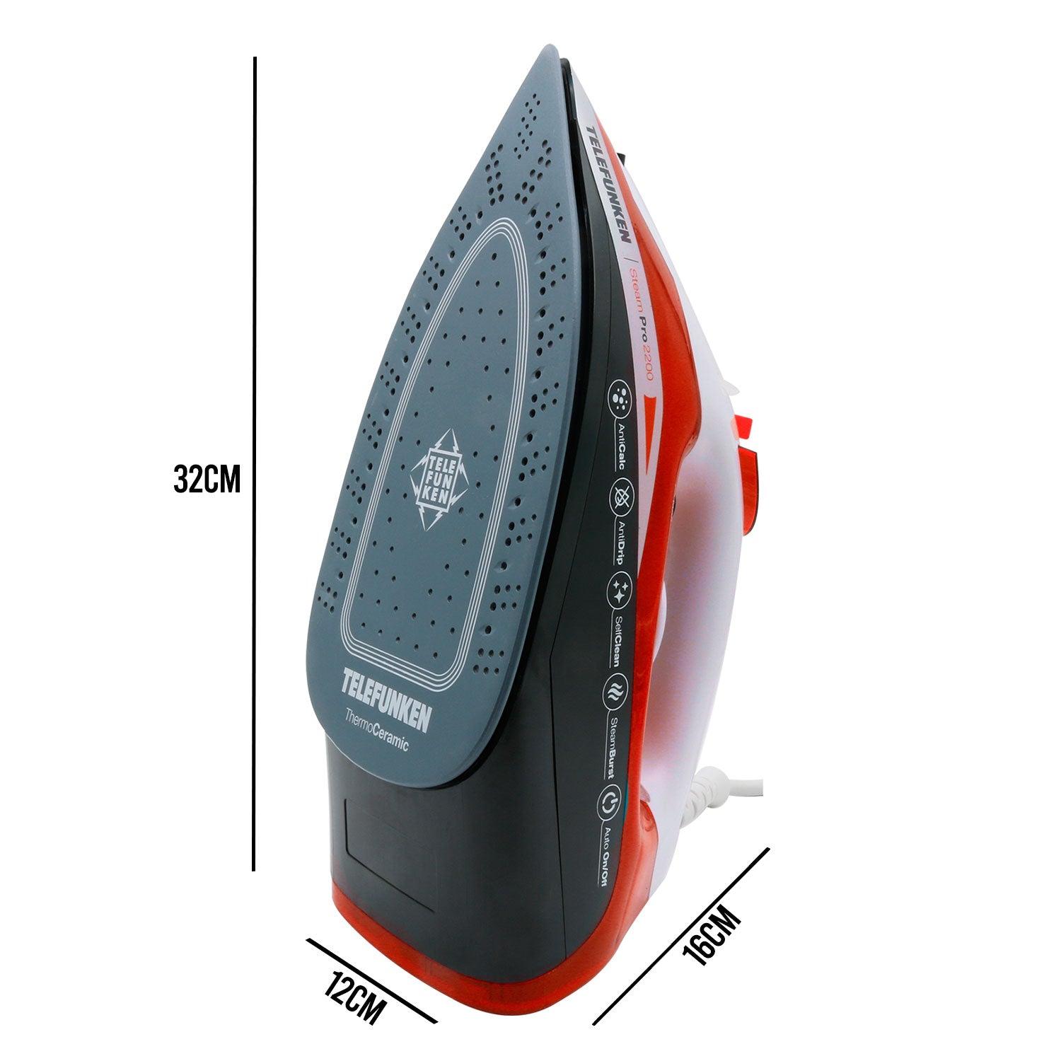 PLANCHA A VAPOR CON PLACA DE CERAMICA ROJO - 3