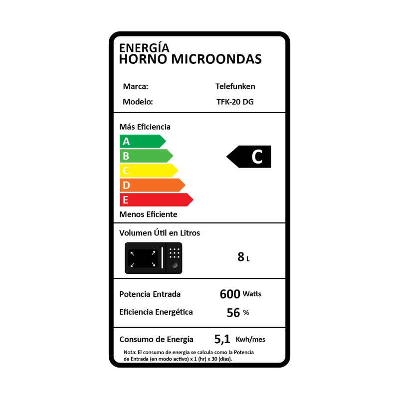 HORNO MICROONDAS TELEFUNKEN TFK-20 DG - 9