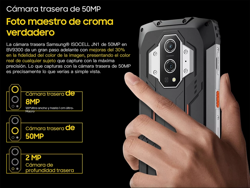 CELULAR BLACKVIEW BV9300 256 GB 12 GB RAM 50 MP 6.7 " RESISTENTE GOLPE AGUA BATERÍA 15000MAH 2SIM - 8