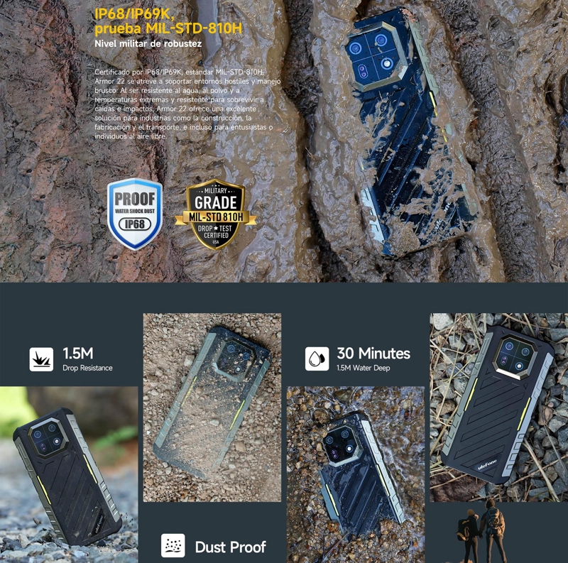 CELULAR ULEFONE ARMOR 22 128 GB 8 GB RAM 64 MP 6.5 " ANDROID 13 DUALSIM RUGGED - 3