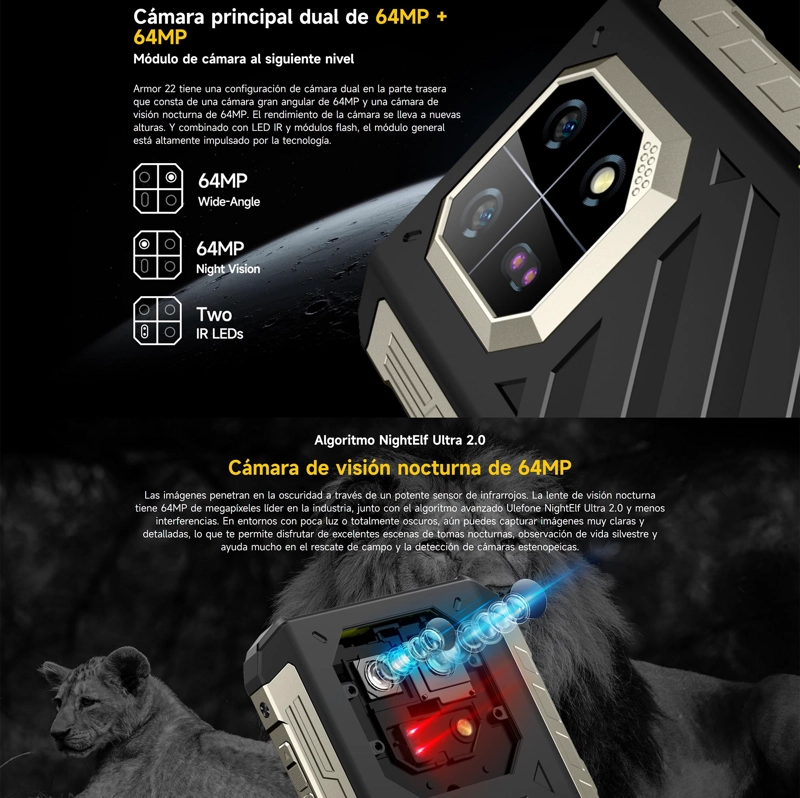 CELULAR ULEFONE ARMOR 22 128 GB 8 GB RAM 64 MP 6.5 " ANDROID 13 DUALSIM RUGGED - 4