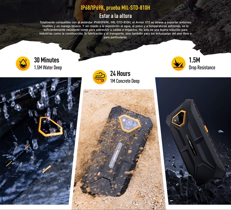 CELULAR ULEFONE ARMOR X13 64 GB 6 GB RAM 50 MP 6.5 " ANDROID 13 DUALSIM RUGGED - 3