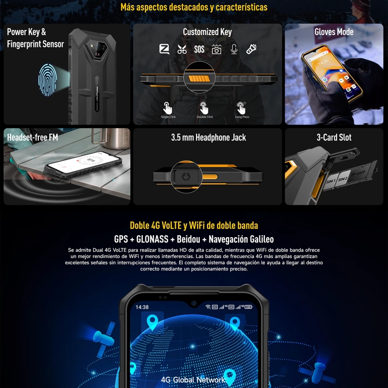 CELULAR ULEFONE ARMOR X13 64 GB 6 GB RAM 50 MP 6.5 " ANDROID 13 DUALSIM RUGGED - 6