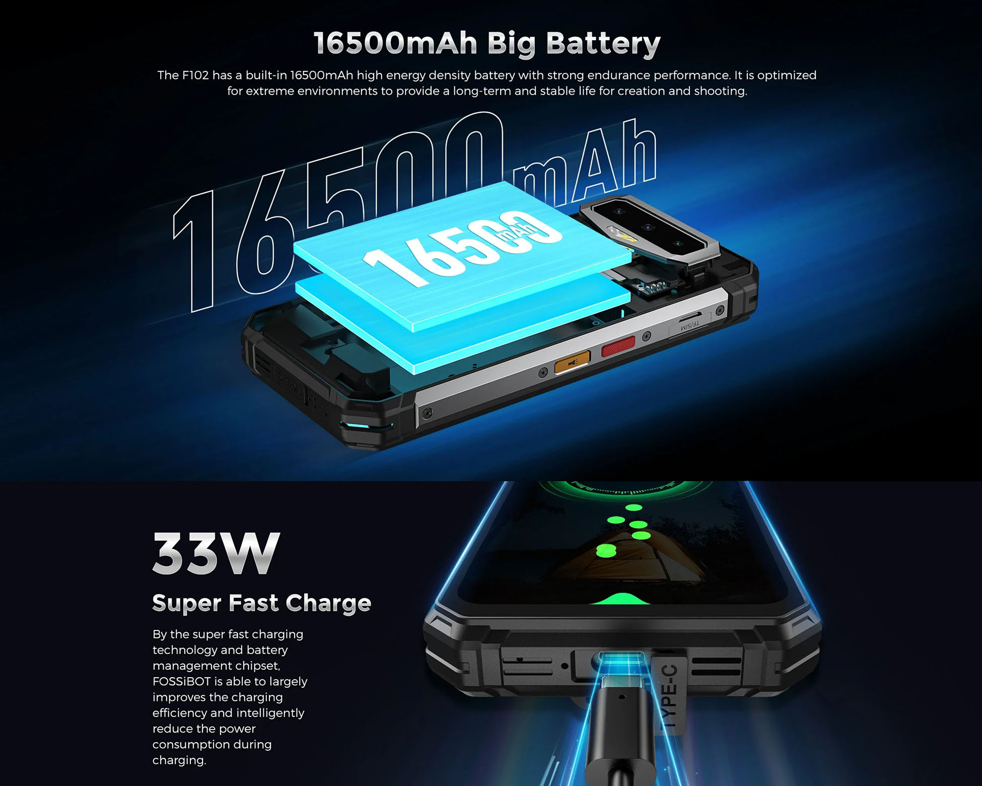 CELULAR FOSSIBOT F102 256 GB 12 GB RAM 108 MP 6.6 " RESISTENTE GOLPES AGUA LINTERNA 495 LÚMENES - 7