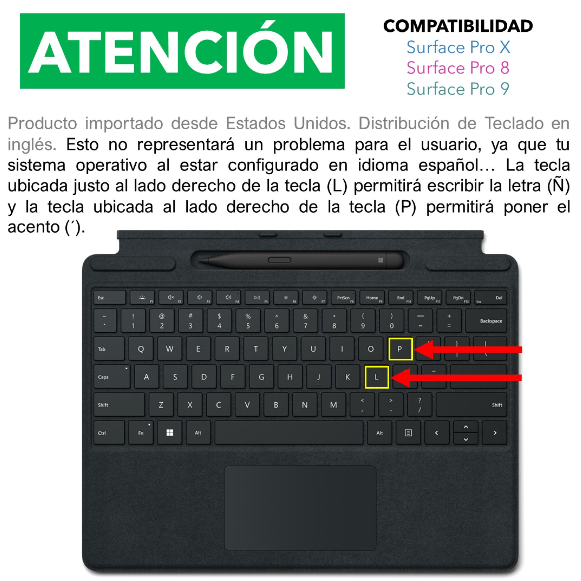 TECLADO WINDOWS INALÁMBRICO MICROSOFT SURFACE PRO 9 SURFACE PRO 8 Y SURFACE PRO X LÁPIZ SLIM PEN 2 - 2