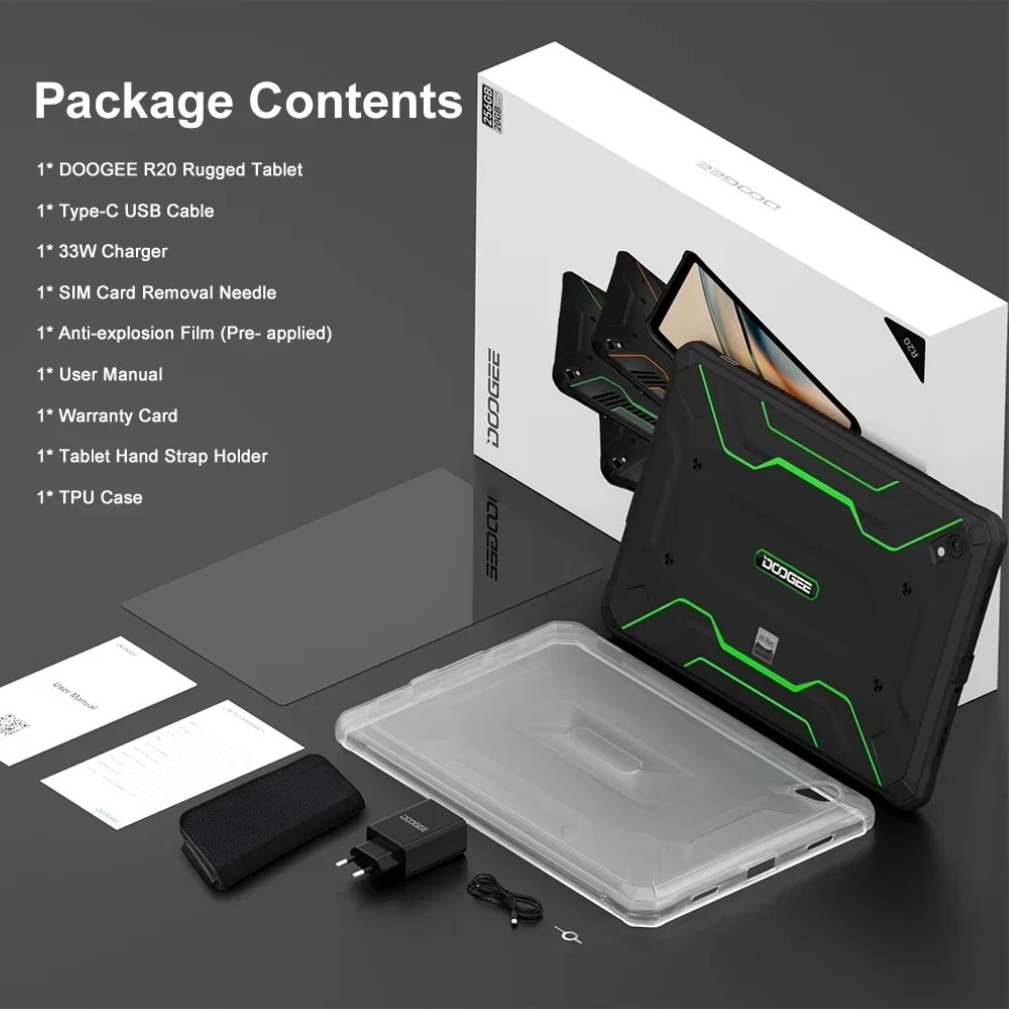 TABLET 4G RUGGED RESISTENTE DOOGEE R20 - IP68 MILITAR / RESISTE POLVO, GOLPES Y AGUA - 9