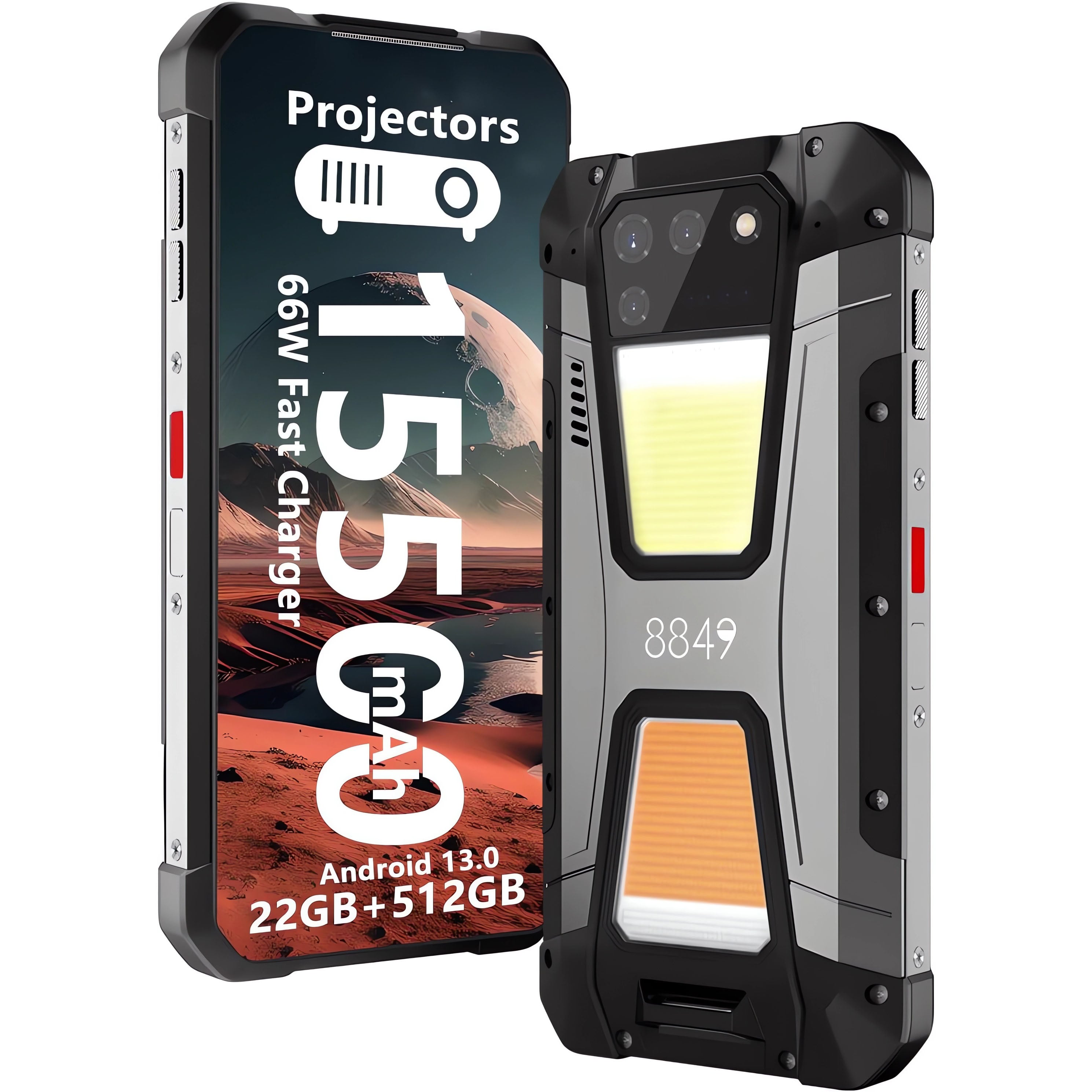 CELULAR BLACKVIEW TANK 2 512GB 12GB RAM 108 MP 6.7 " UNIHERTZ 8849 4G PROYECTOR LÁSER DE 80 PULGADAS - 1