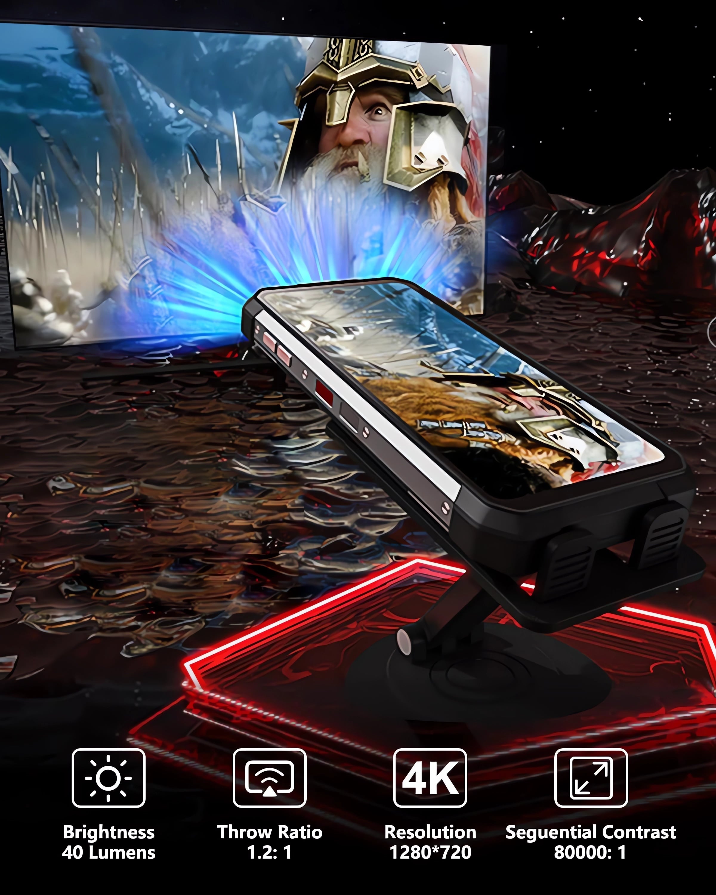 CELULAR BLACKVIEW TANK 2 512GB 12GB RAM 108 MP 6.7 " UNIHERTZ 8849 4G PROYECTOR LÁSER DE 80 PULGADAS - 4