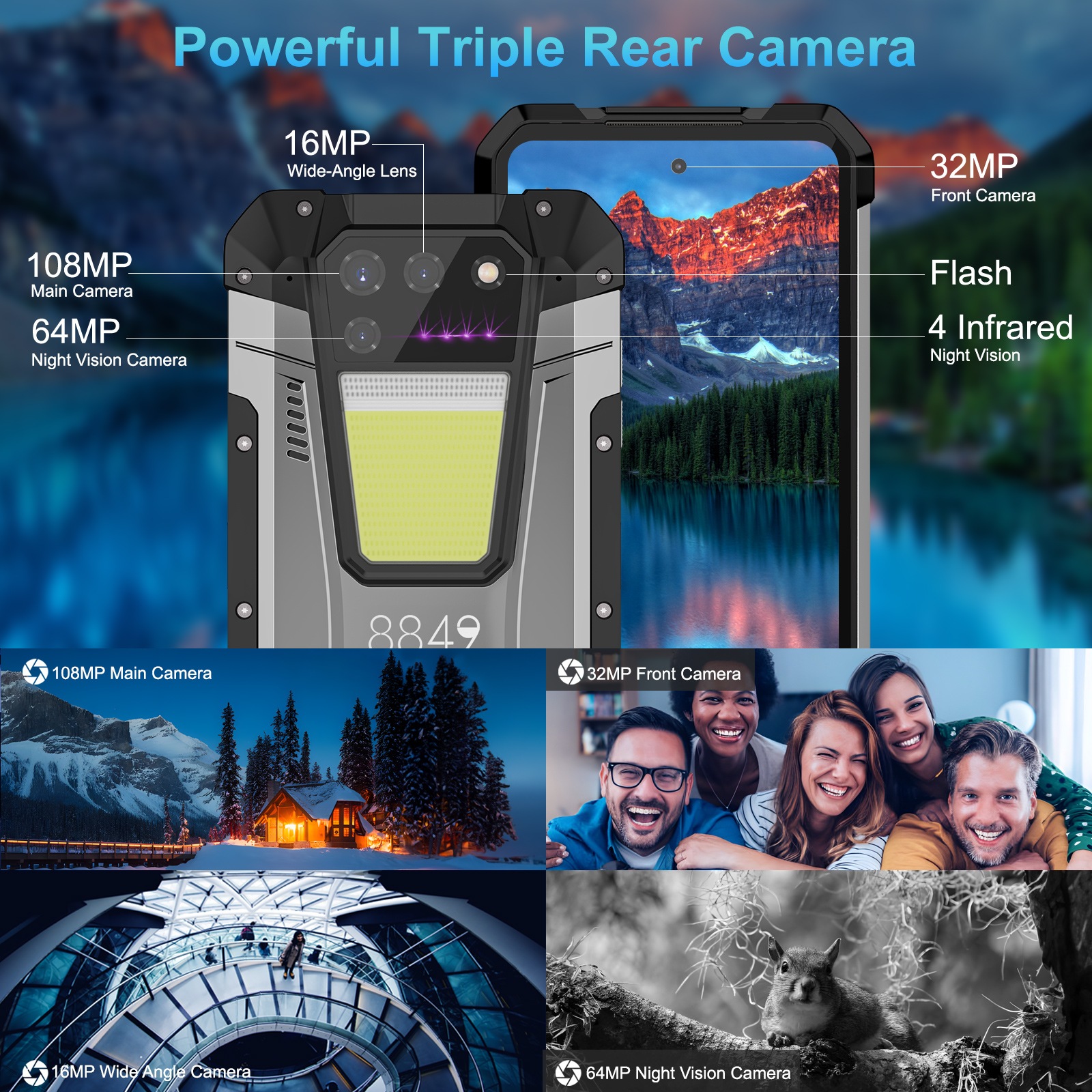 CELULAR BLACKVIEW TANK 2 512GB 12GB RAM 108 MP 6.7 " UNIHERTZ 8849 4G PROYECTOR LÁSER DE 80 PULGADAS - 6