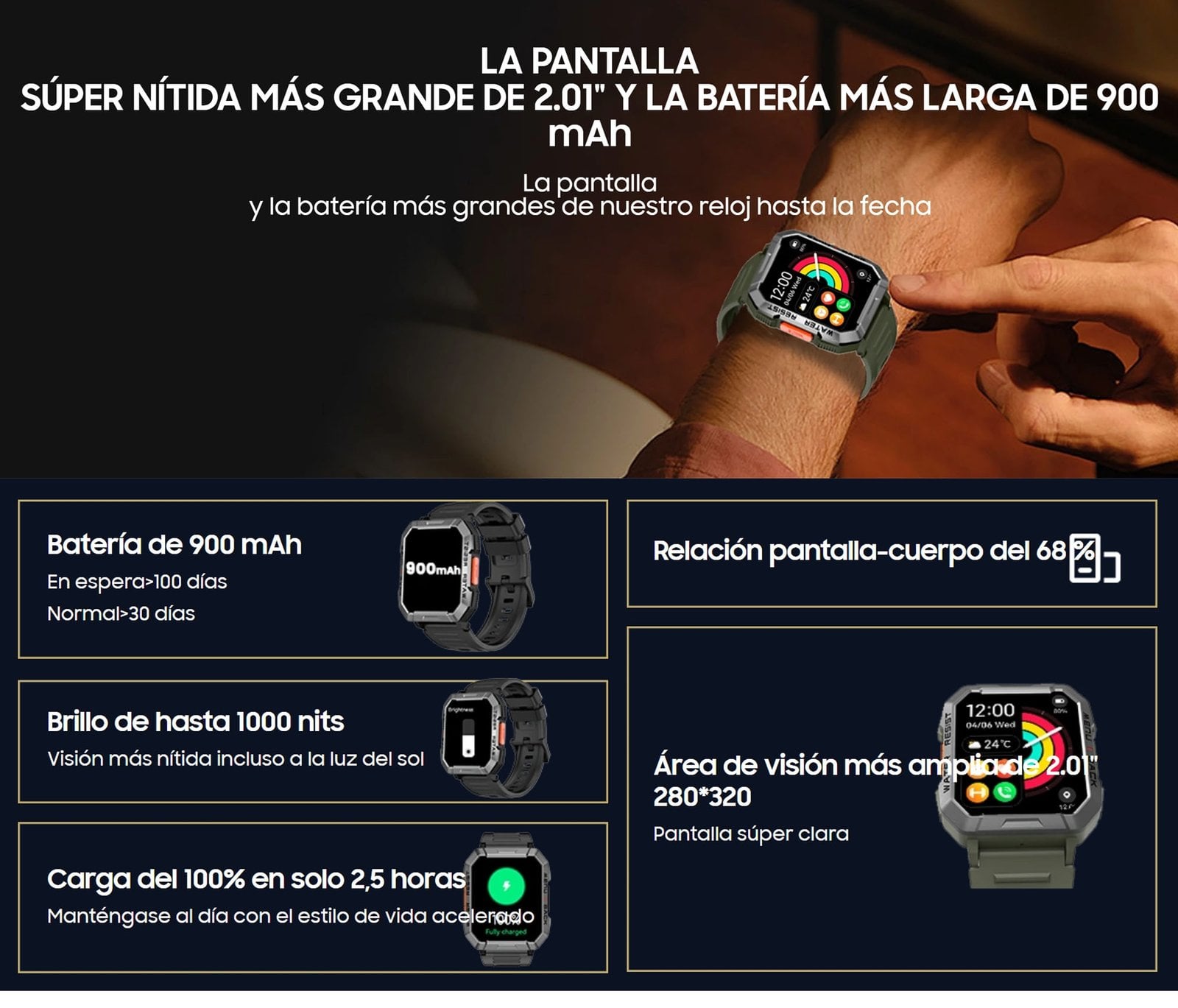 BLACKVIEW W60 RESISTENTE RELOJ INTELIGENTE SMARTWATCH BAND - 4