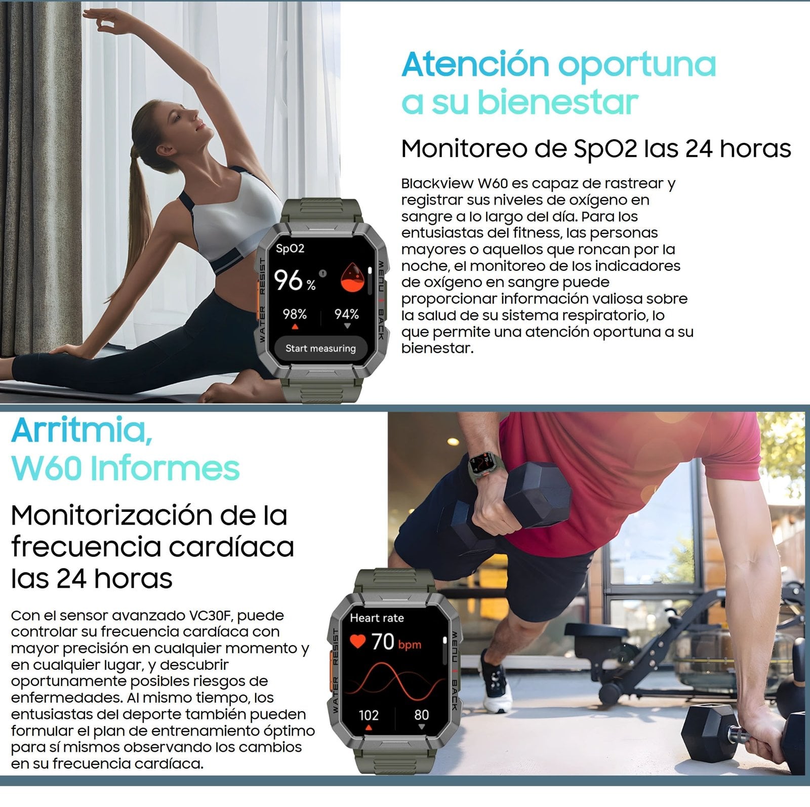 BLACKVIEW W60 RESISTENTE RELOJ INTELIGENTE SMARTWATCH BAND - 5