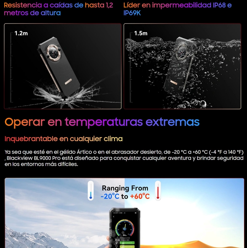 CELULAR BLACKVIEW BL9000 PRO 512 GB 12 GB RAM 64 MP 6.8 " CÁMARA TÉRMICA KILLER CAT S62 - 8