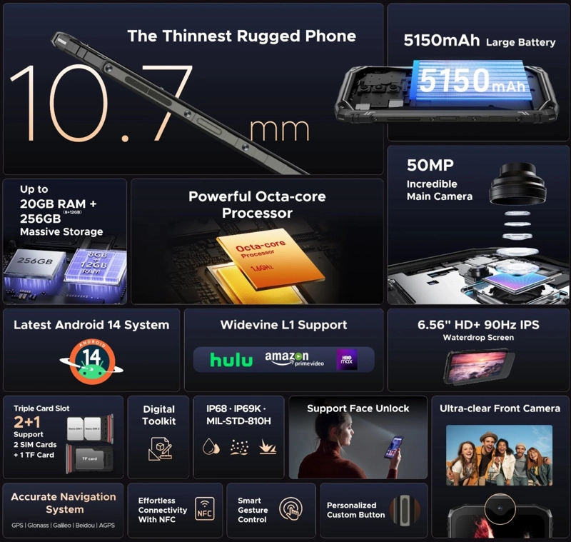 CELULAR DOOGEE BLADE 10 ULTRA 256 GB 8 GB RAM 50 MP 6.6 " RESISTENTE GOLPES Y AGUA - 3