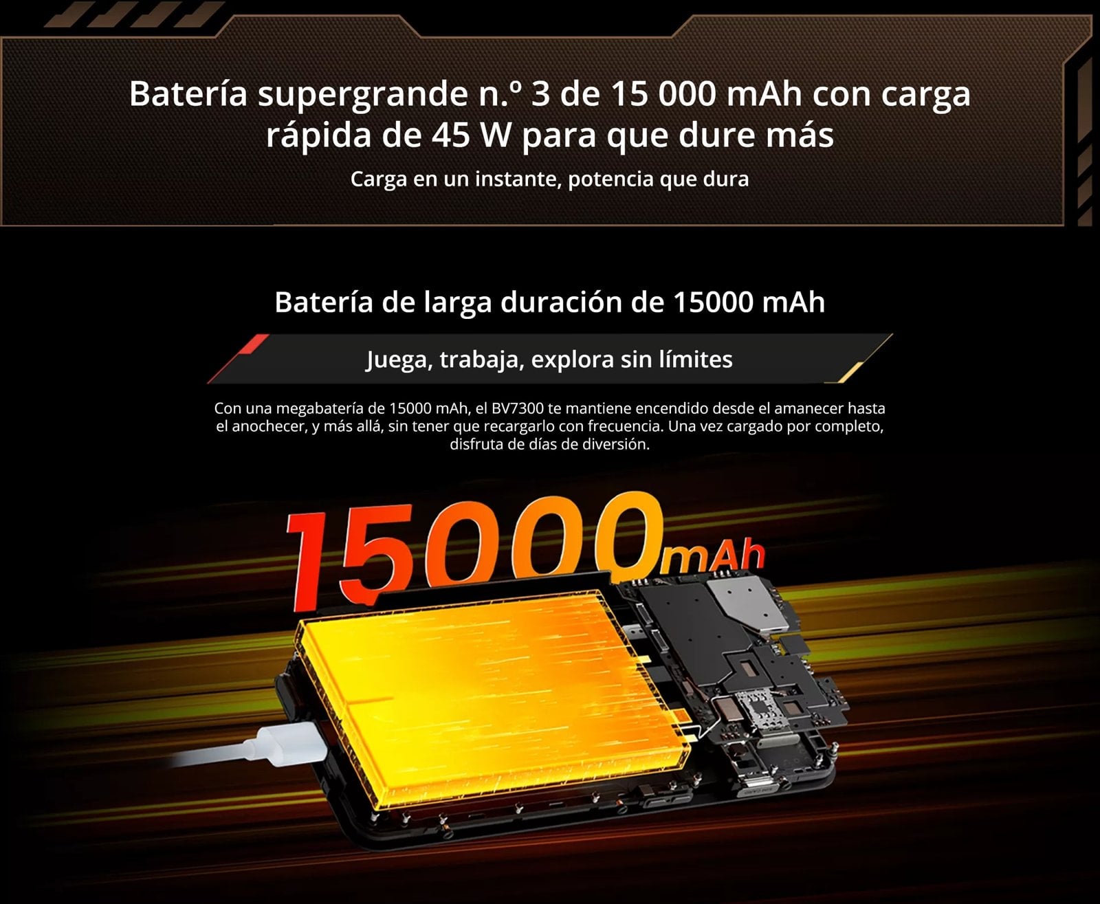 BLACKVIEW BV7300 - SMARTPHONE RUGGED 6.67' 50 MP + CÁMARA NOCTURNA, 15.000 MAH - 9