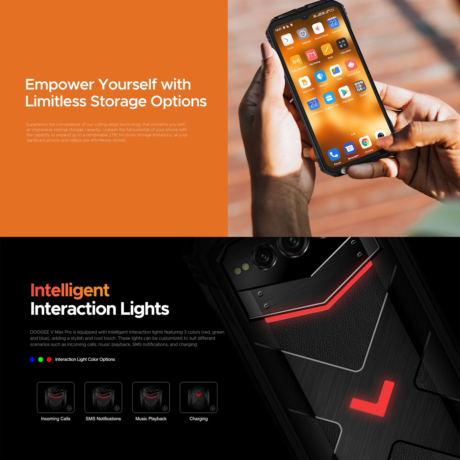 DOOGEE V MAX PRO - SMARTPHONE RUGGED 108 MP, BATERÍA 22.000 MAH, PANTALLA 120 HZ - 7