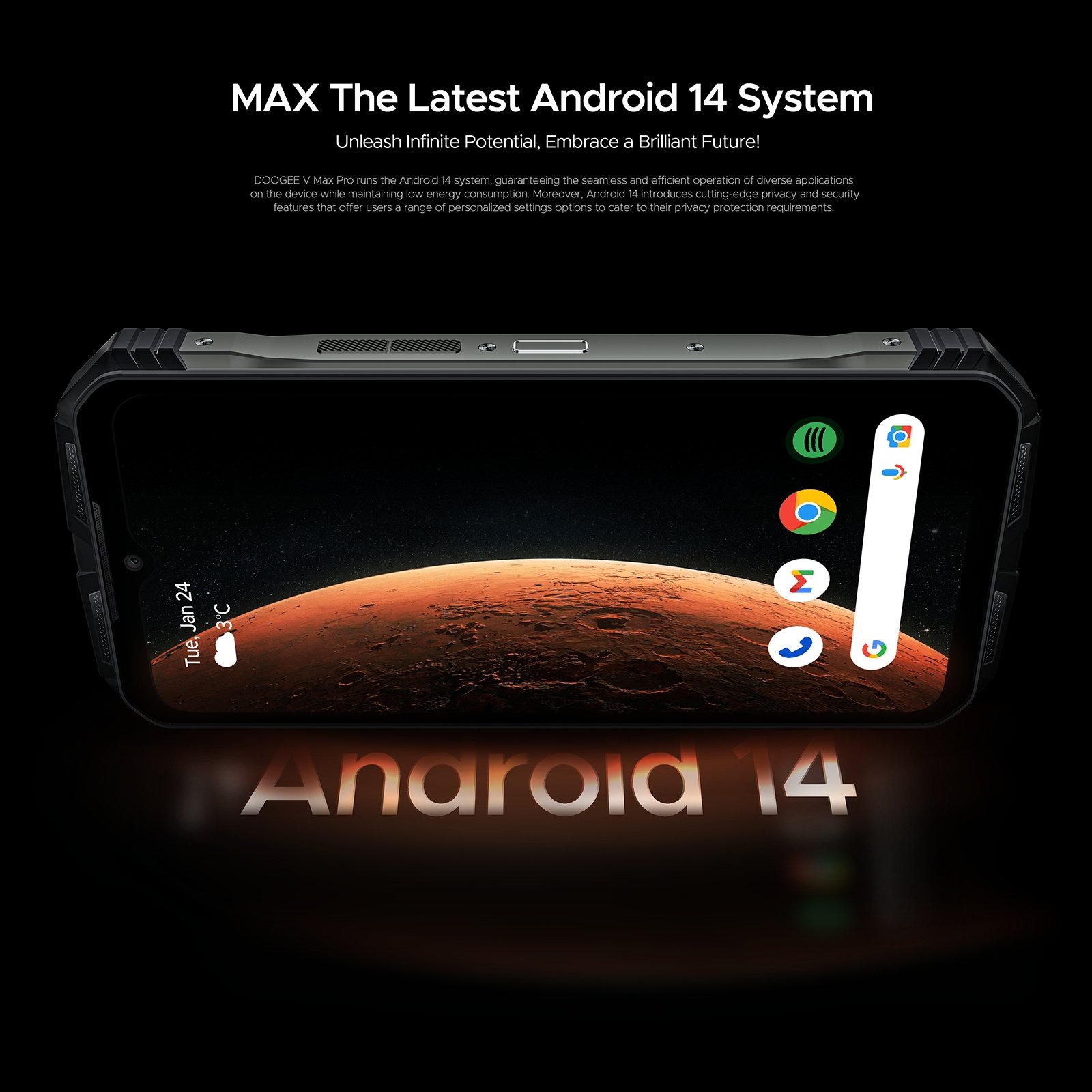 DOOGEE V MAX PRO - SMARTPHONE RUGGED 108 MP, BATERÍA 22.000 MAH, PANTALLA 120 HZ - 9