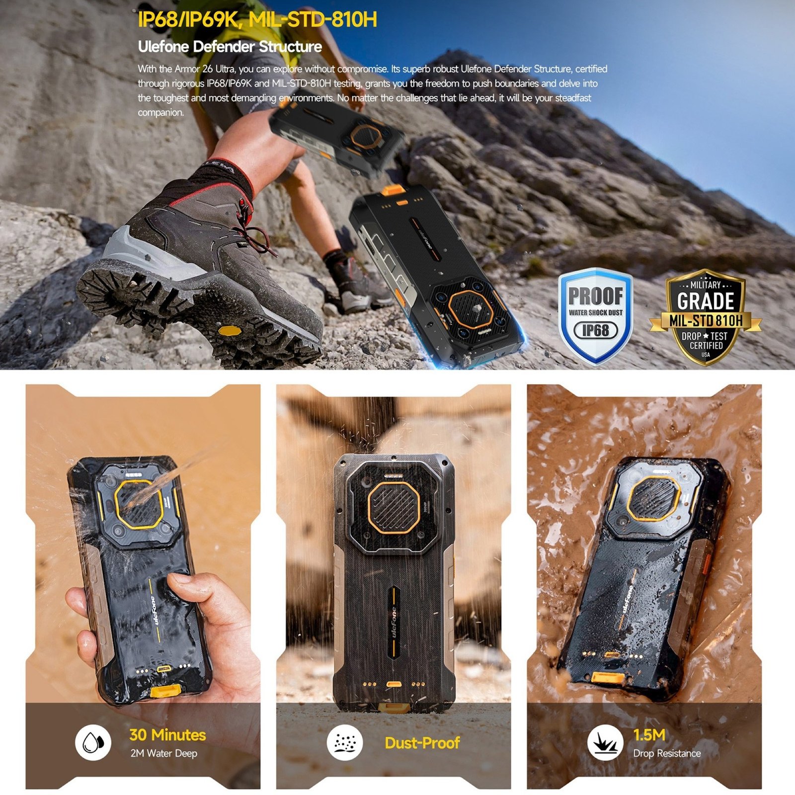 ULEFONE ARMOR 26 ULTRA - SMARTPHONE RUGERIZADO CON WALKIE-TALKIE Y CÁMARA DE 200MP - 4
