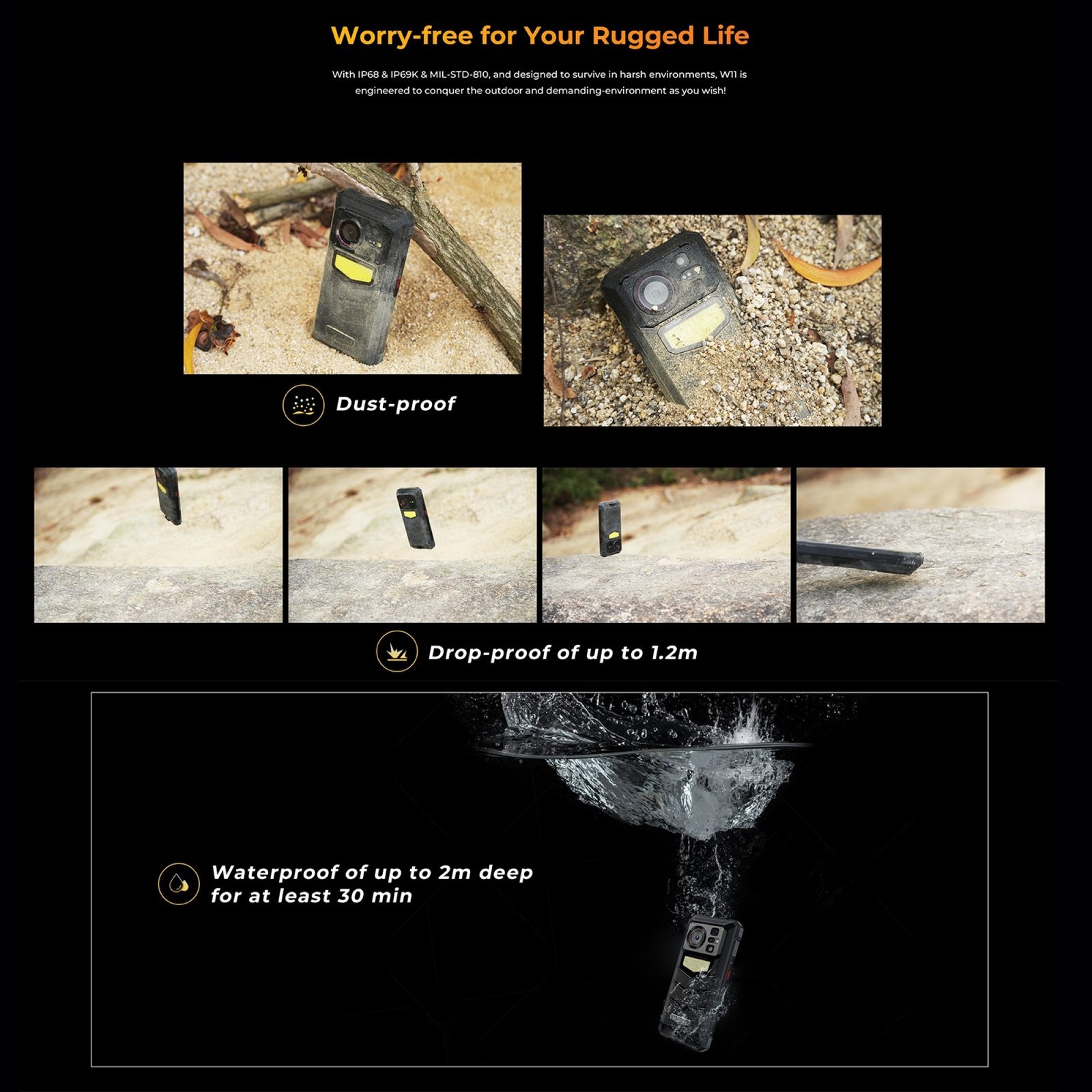 HOTWAV W11 - SMARTPHONE RESISTENTE CON BATERÍA DE 20.800MAH Y LED DE CAMPING - 2
