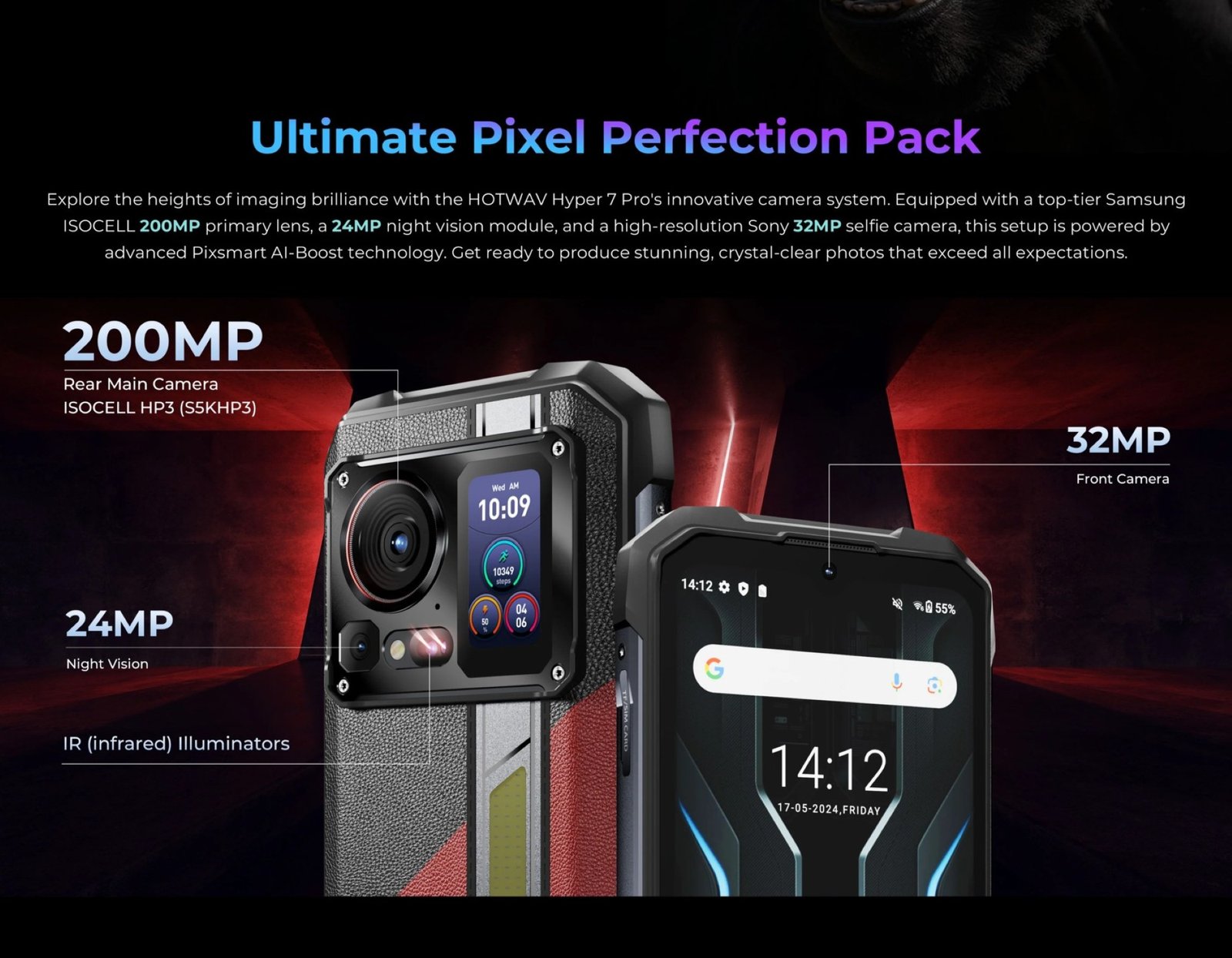 HOTWAV HYPER 7 PRO - SMARTPHONE RUGERIZADO CON 200MP Y BATERÍA DE 10.800MAH - 6