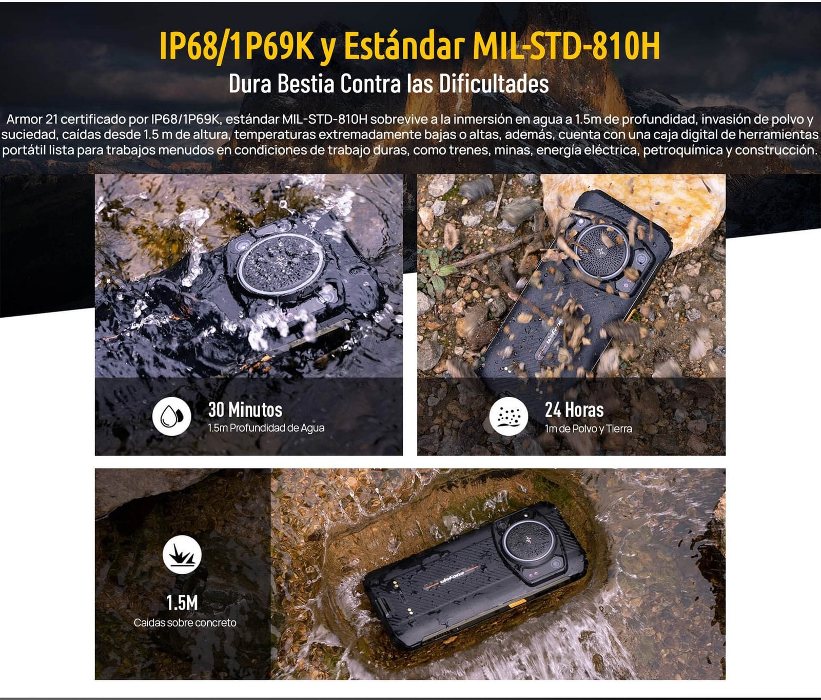 ULEFONE POWER ARMOR 21 - SMARTPHONE RESISTENTE CON SONIDO HIFI Y HALO INFINITO - 4