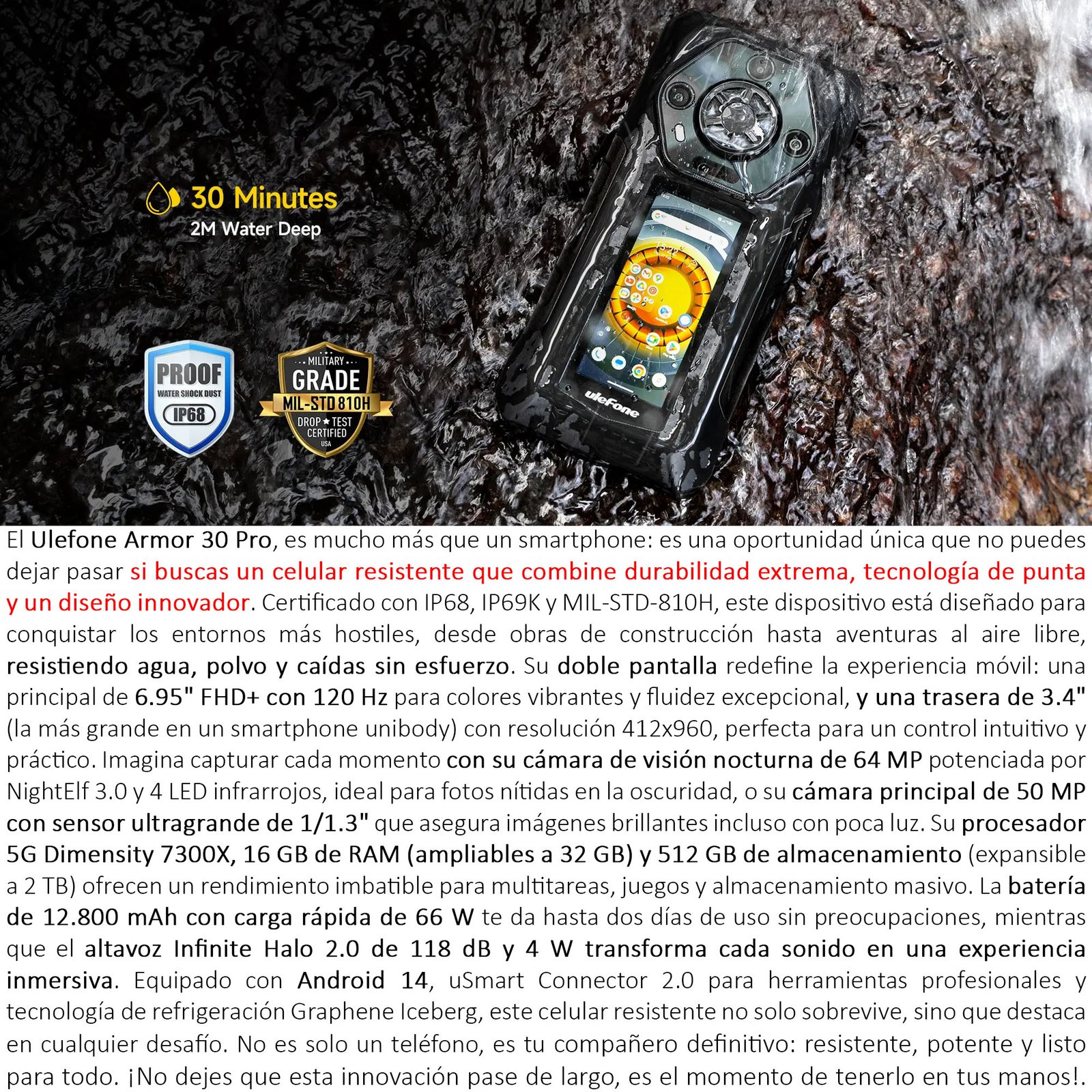 ULEFONE ARMOR 30 PRO - SMARTPHONE 5G RESISTENTE CON DOBLE PANTALLA - 2