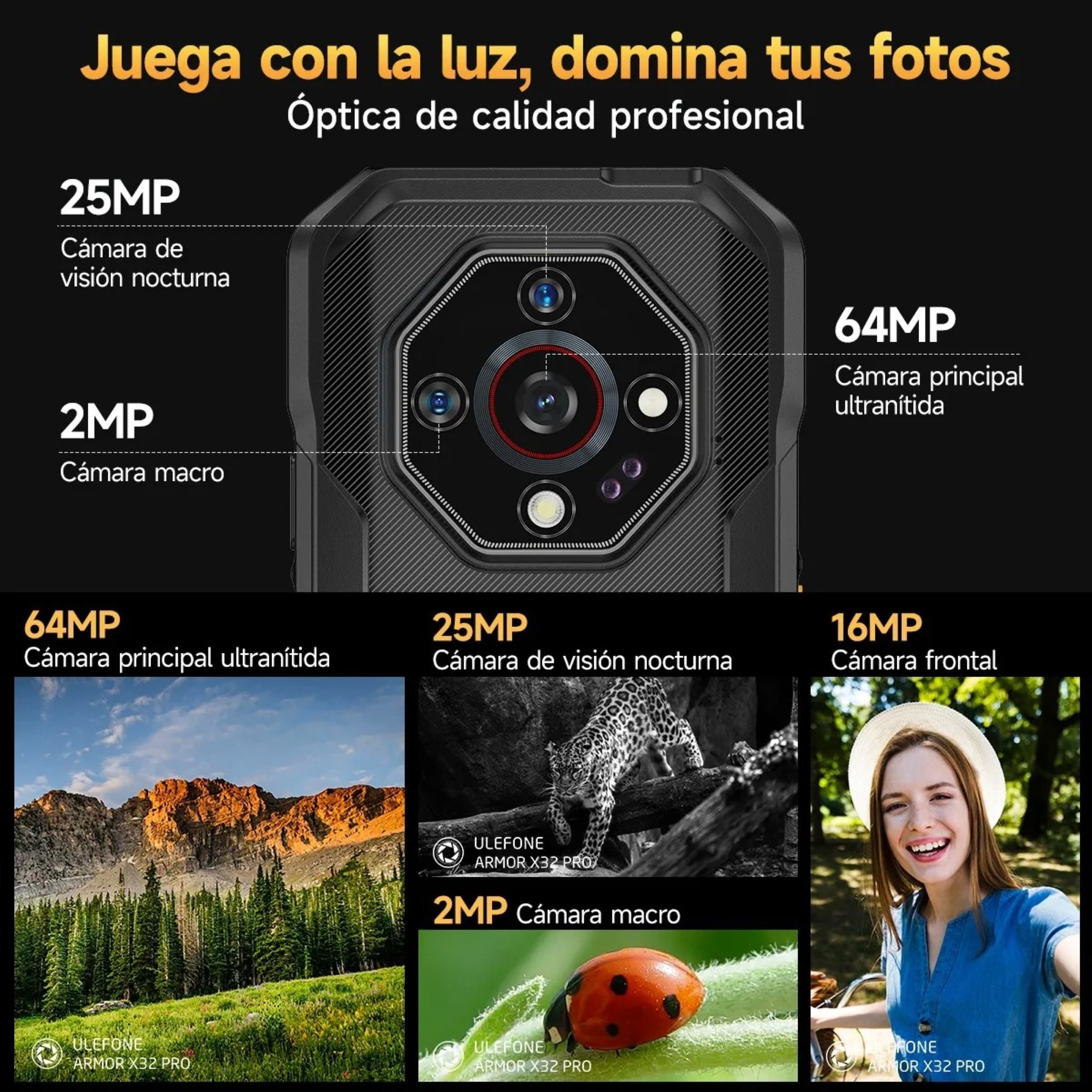 ULEFONE ARMOR X32 PRO – DUALSIM 5G ULTRA RESISTENTE CON VISIÓN NOCTURNA Y ANDROID 14 - 5