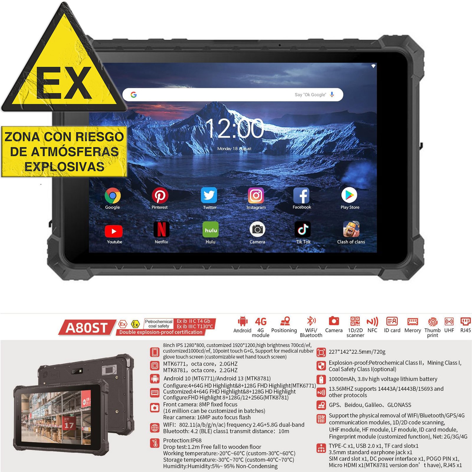 CENAVA A80ST – TABLET INTRÍNSECAMENTE SEGURA ATEX - 2