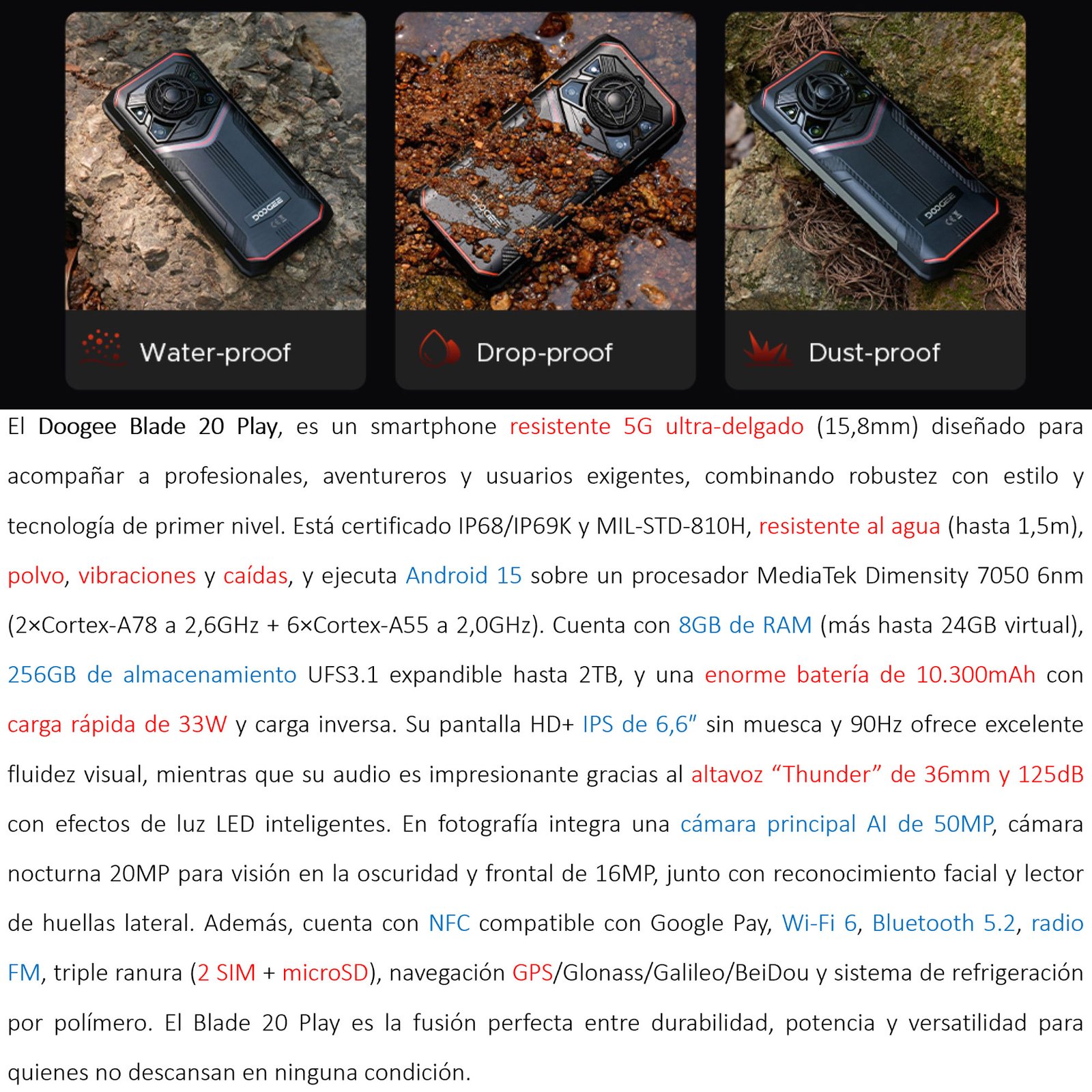 DOOGEE BLADE 20 PLAY: RUGGED 5G, ANDROID 15, 50MP, 10.300MAH - 2
