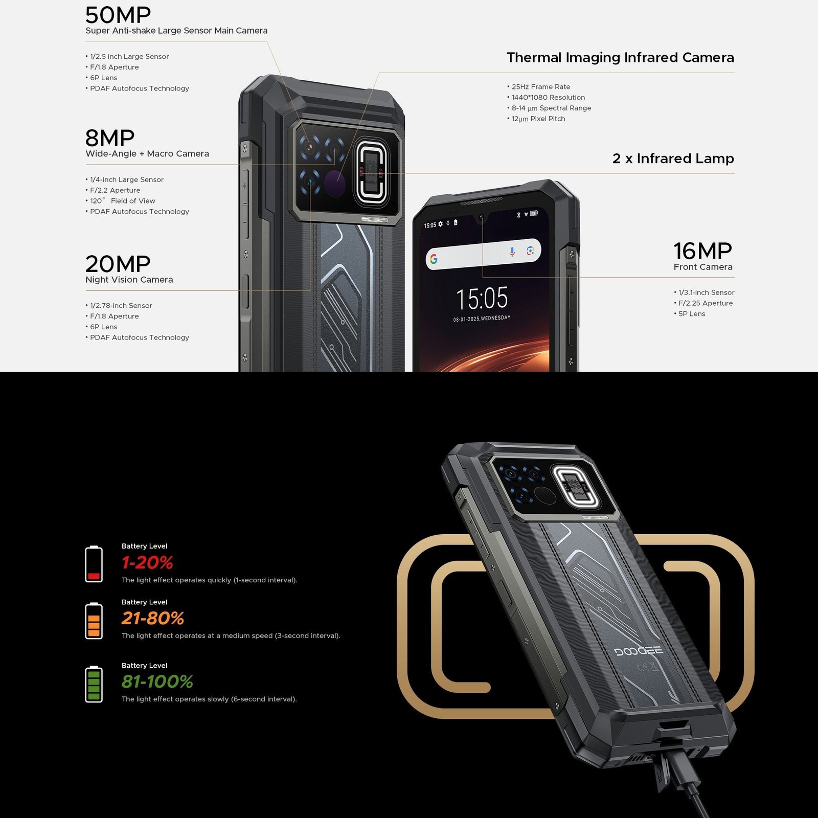 DOOGEE FIRE 6 MAX 5G – SMARTPHONE RESISTENTE CON CÁMARA TÉRMICA Y BATERÍA DE 20.800MAH - 5