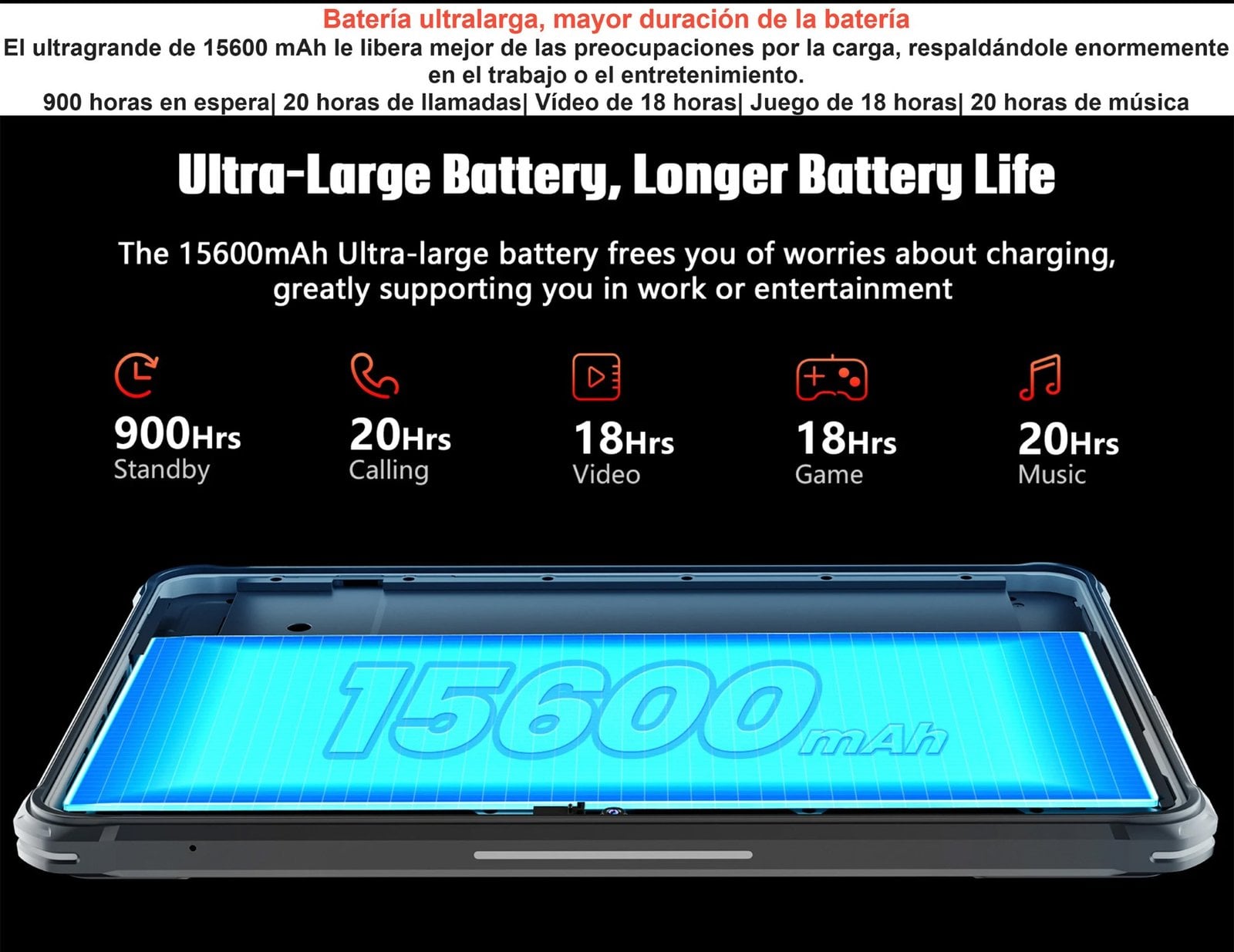 HOTWAV R5 – TABLET RESISTENTE DE 10.1INCH CON BATERÍA DE 15600MAH Y 4G - 8