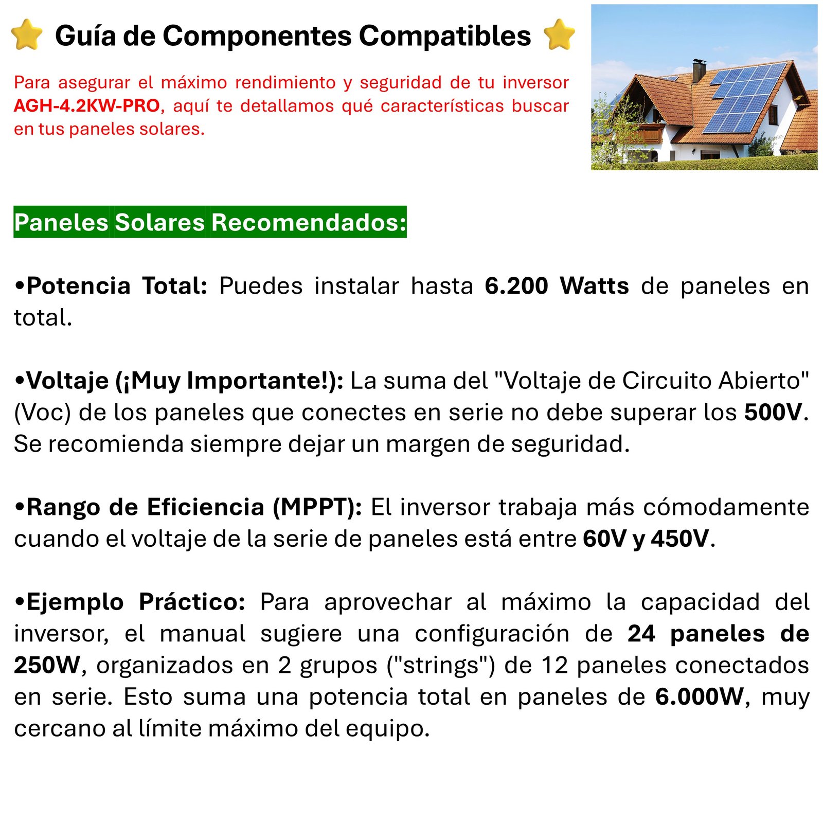 INVERSOR SOLAR CON WIFI HÍBRIDO 4.2KW, POTENCIA PICO 8.400W - 9