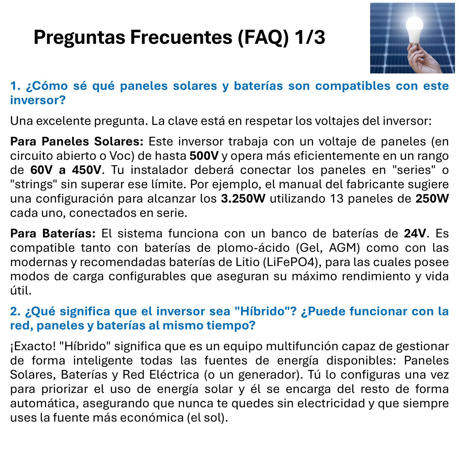 INVERSOR SOLAR CON WIFI HÍBRIDO 4.2KW, POTENCIA PICO 8.400W - 11