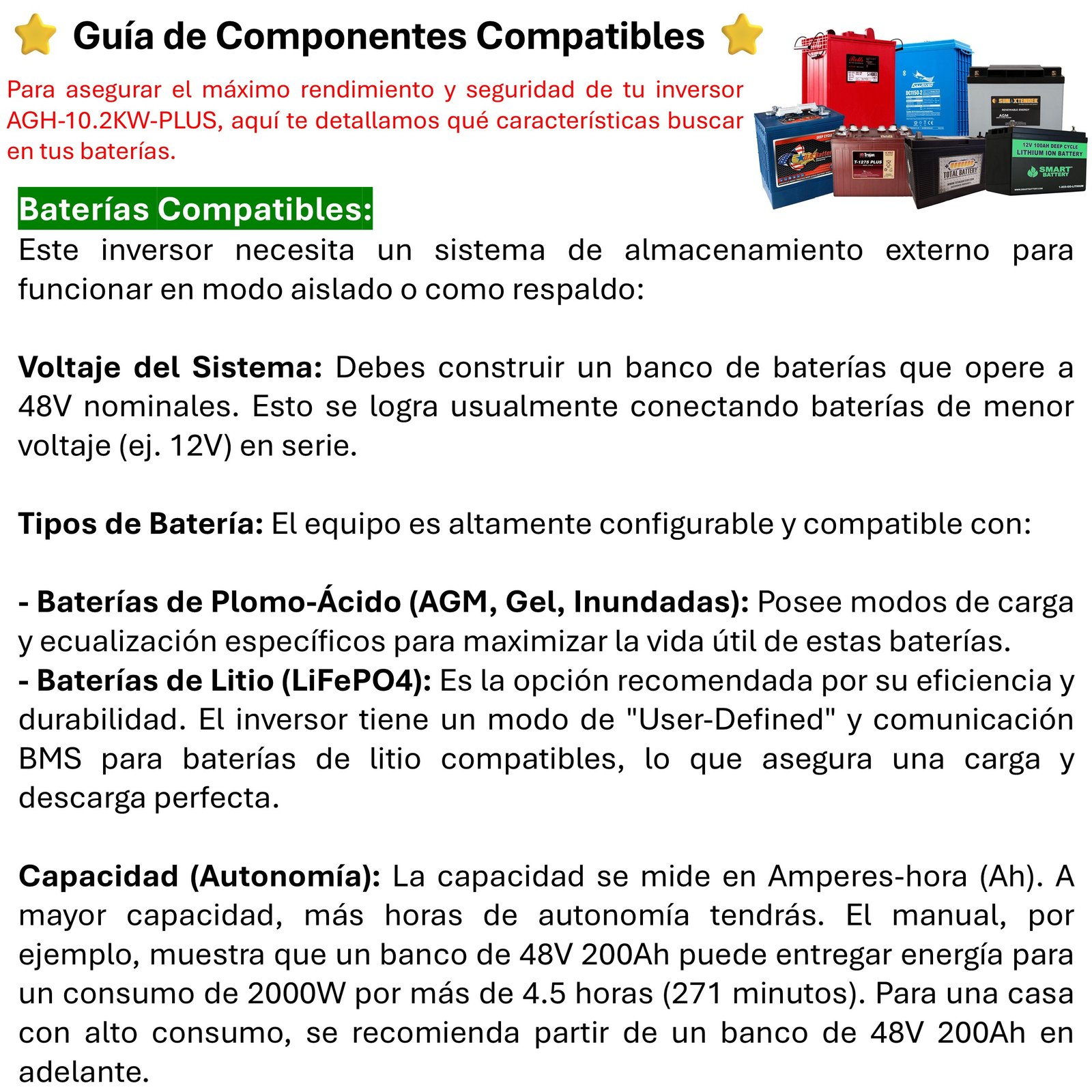 INVERSOR SOLAR CON WIFI HÍBRIDO 10.2KW POTENCIA PICO 20.400W - 10